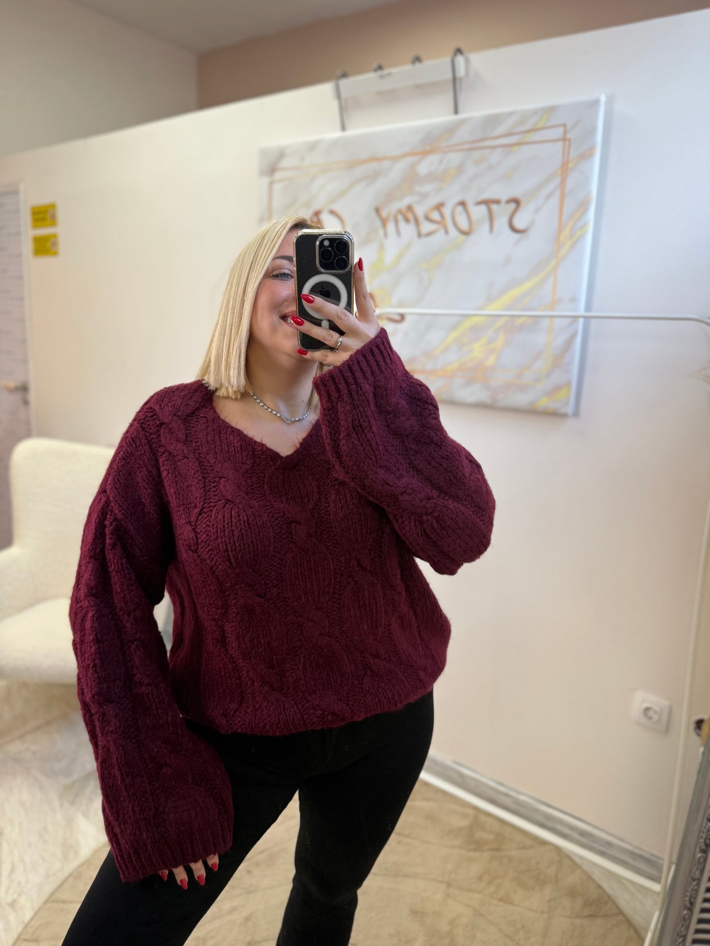 Jenny Oversized Knit Bordaux