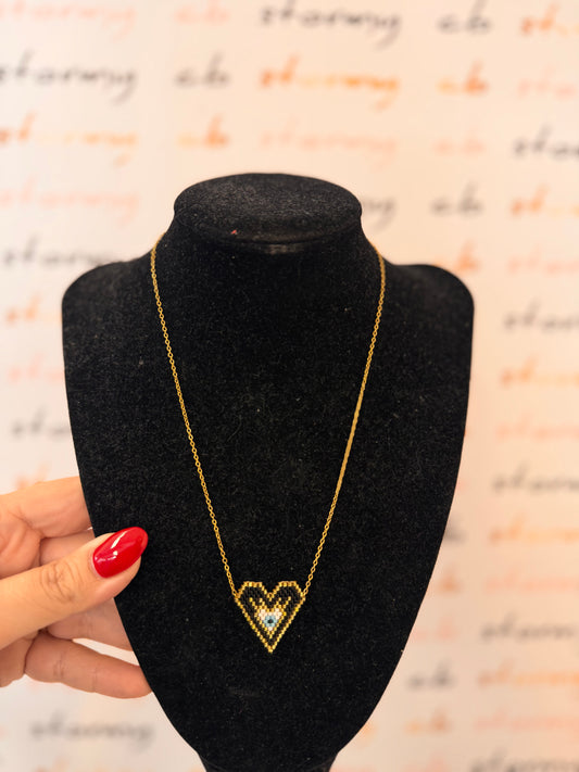 Big Heart Miyuki Necklace Black