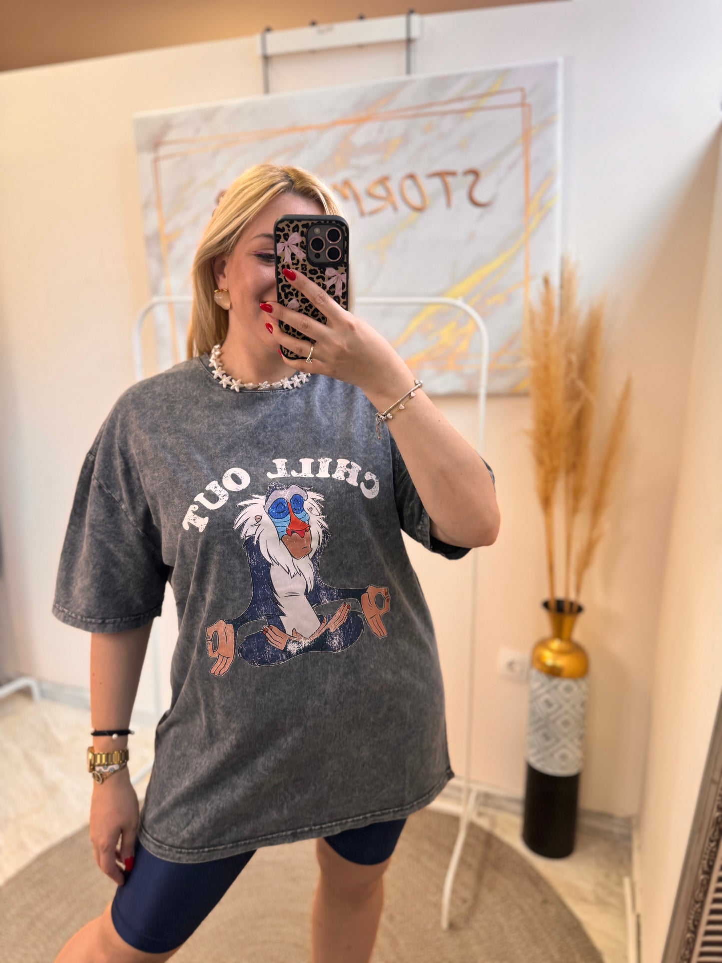 Chill Out Dark Grey Oversized T-shirt