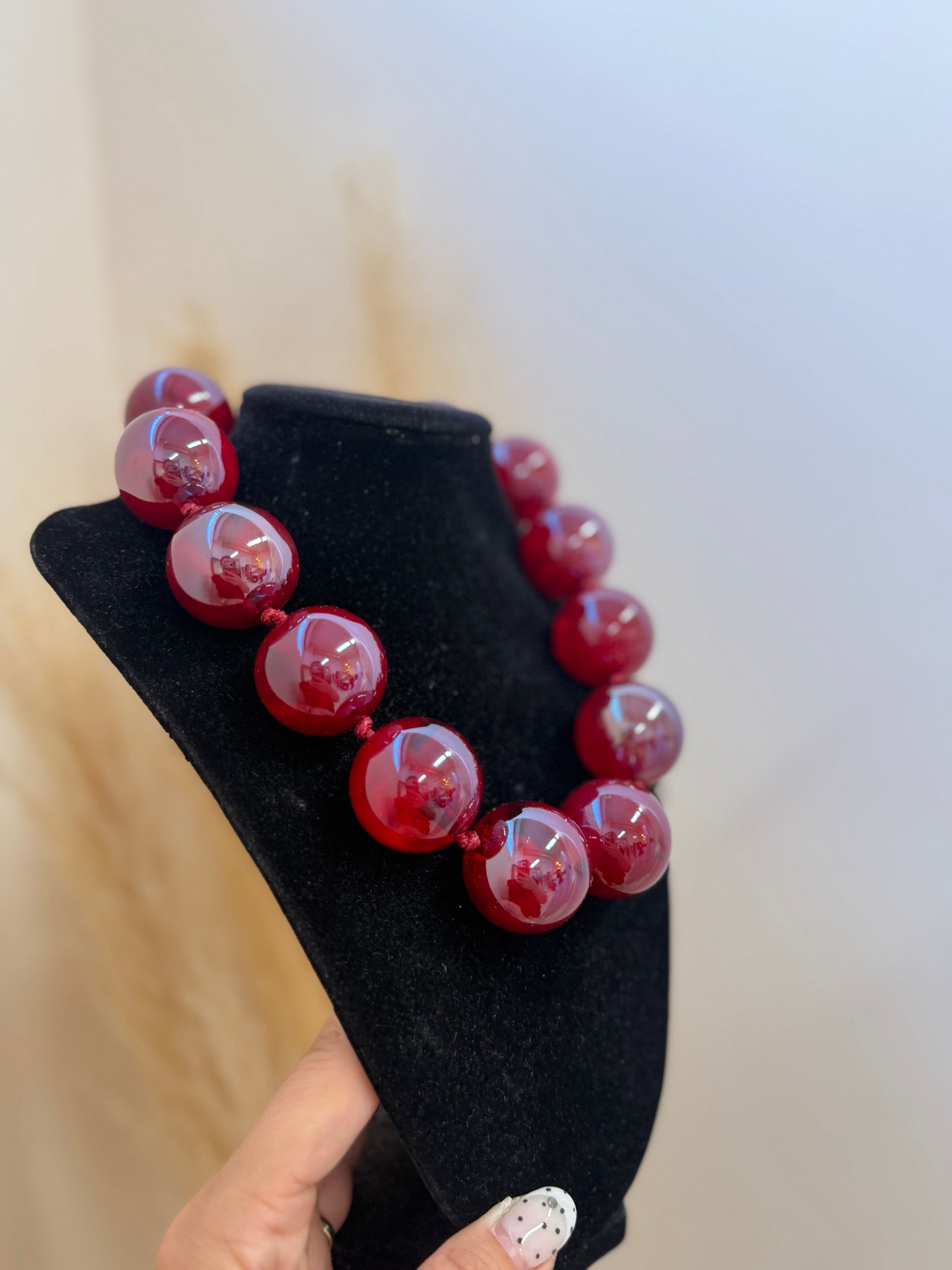 Balls Necklace Bordeaux