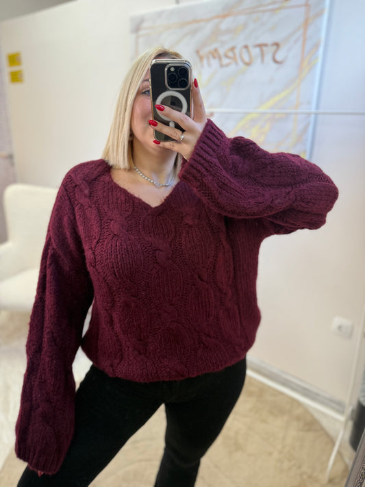 Jenny Oversized Knit Bordaux