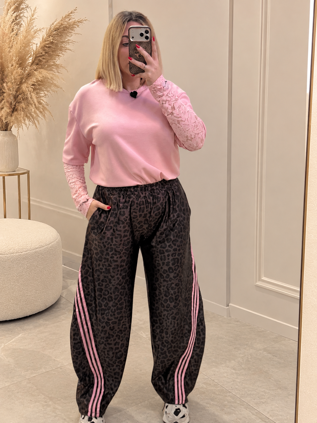Satin Glow Leopard Pant