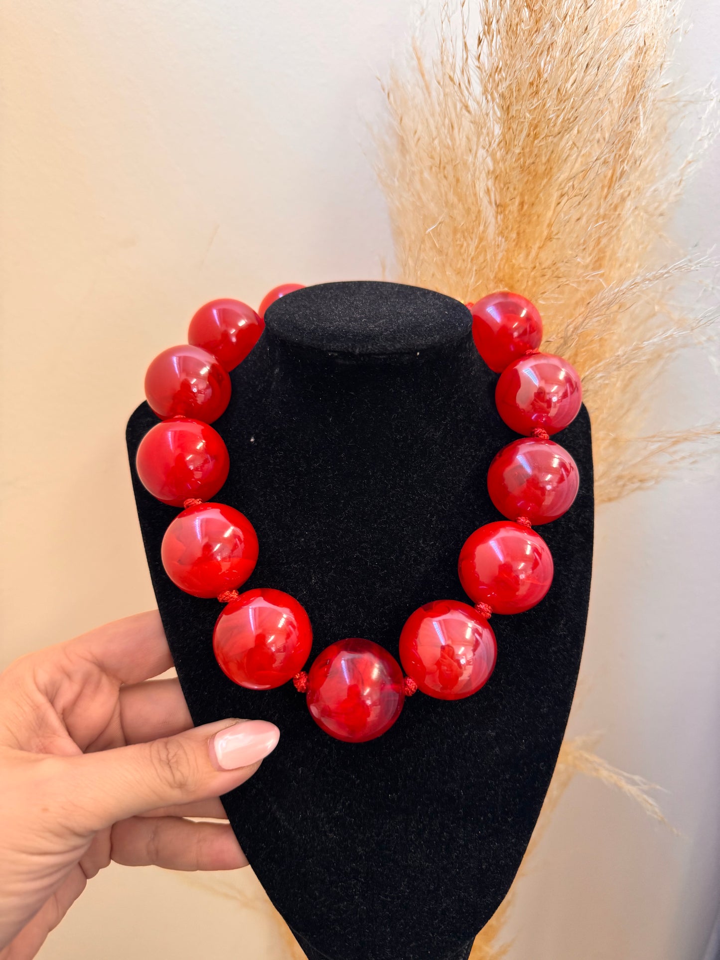 Balls Necklace Red