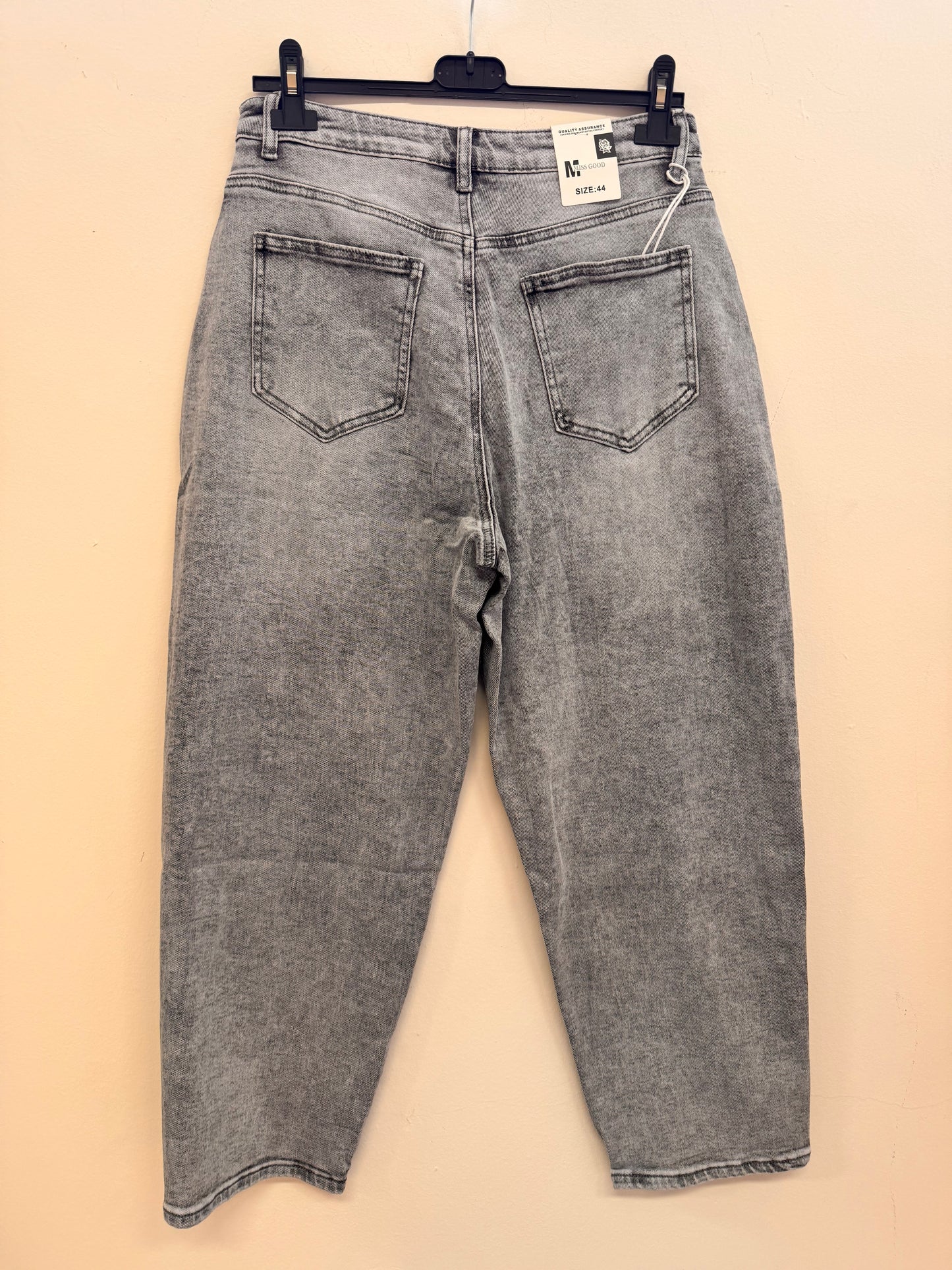 Adelina Mom Fit Light Grey Jean