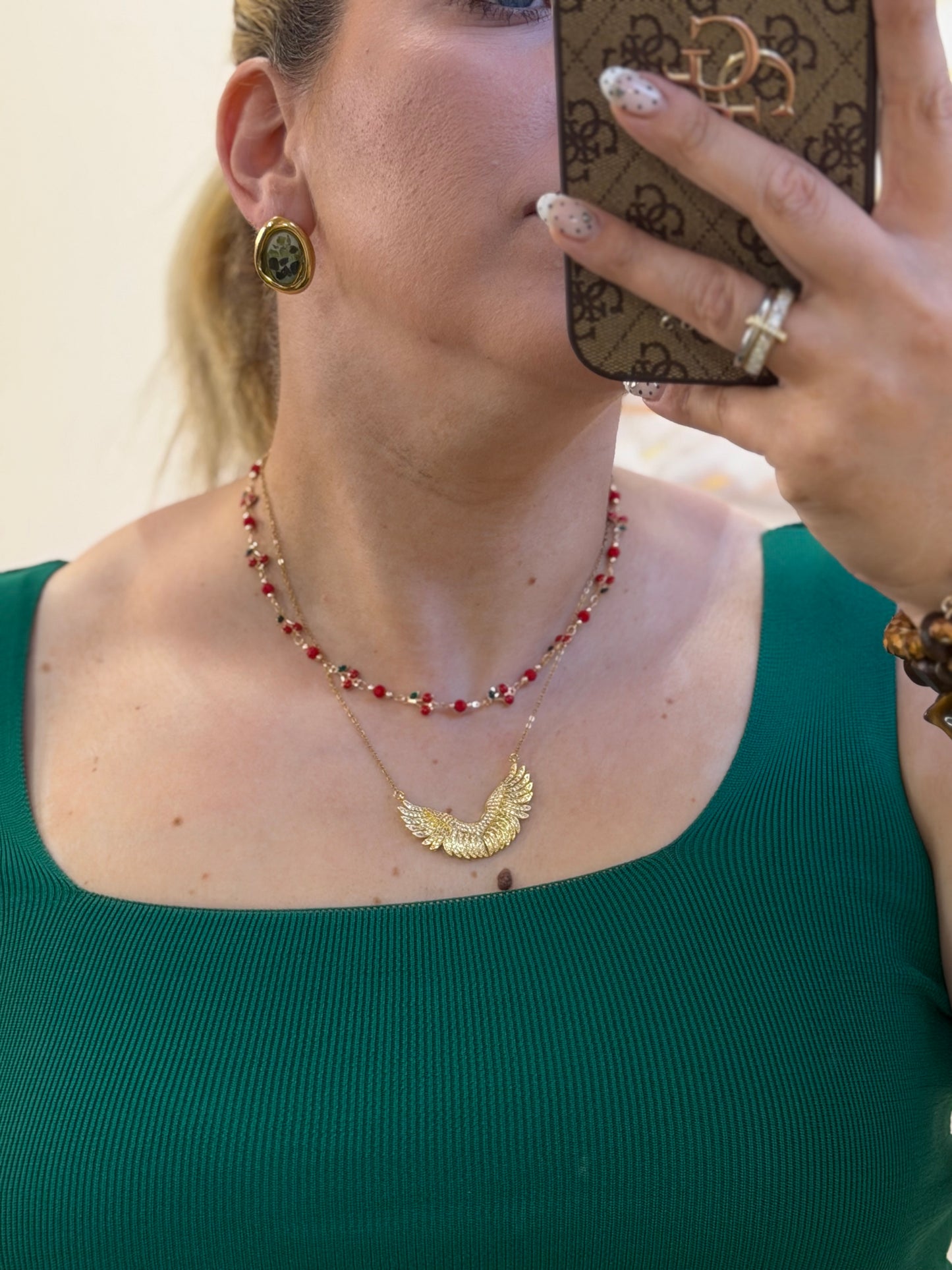 Cherry metal necklace