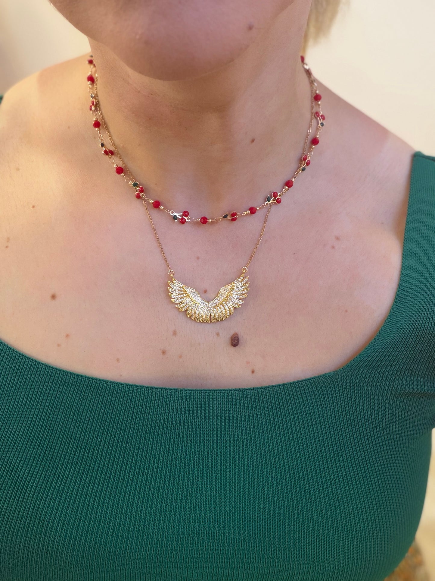 Cherry metal necklace