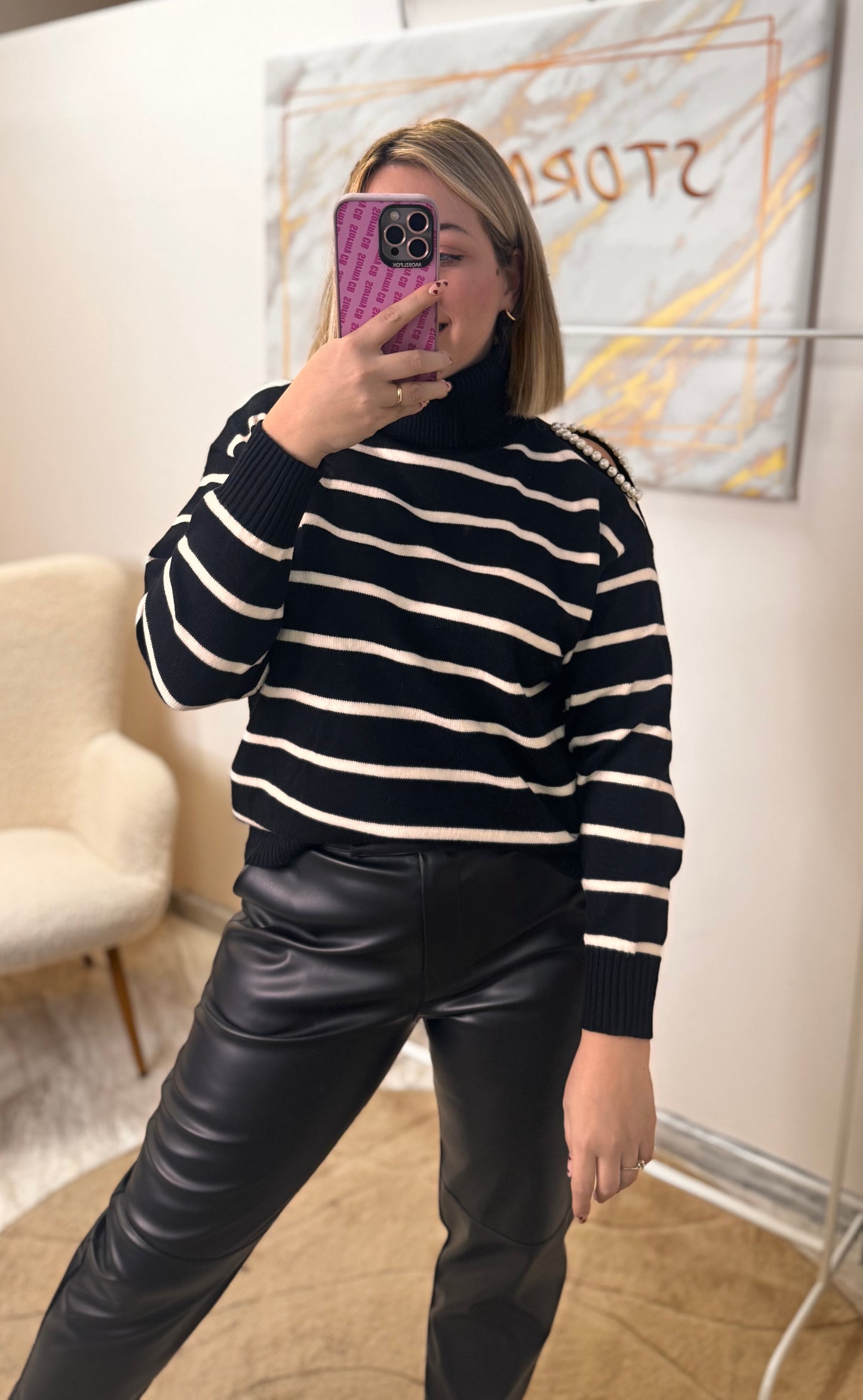 Striped Pearl Knit