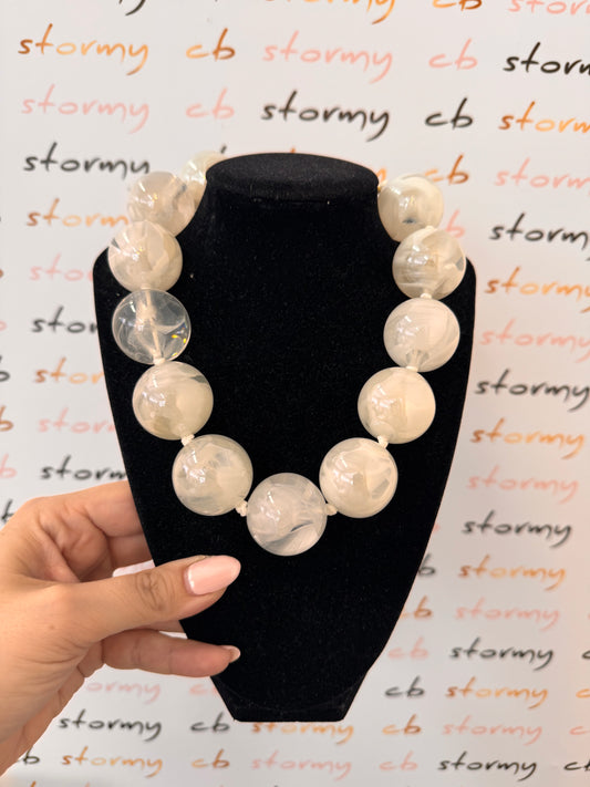 Balls White Necklace