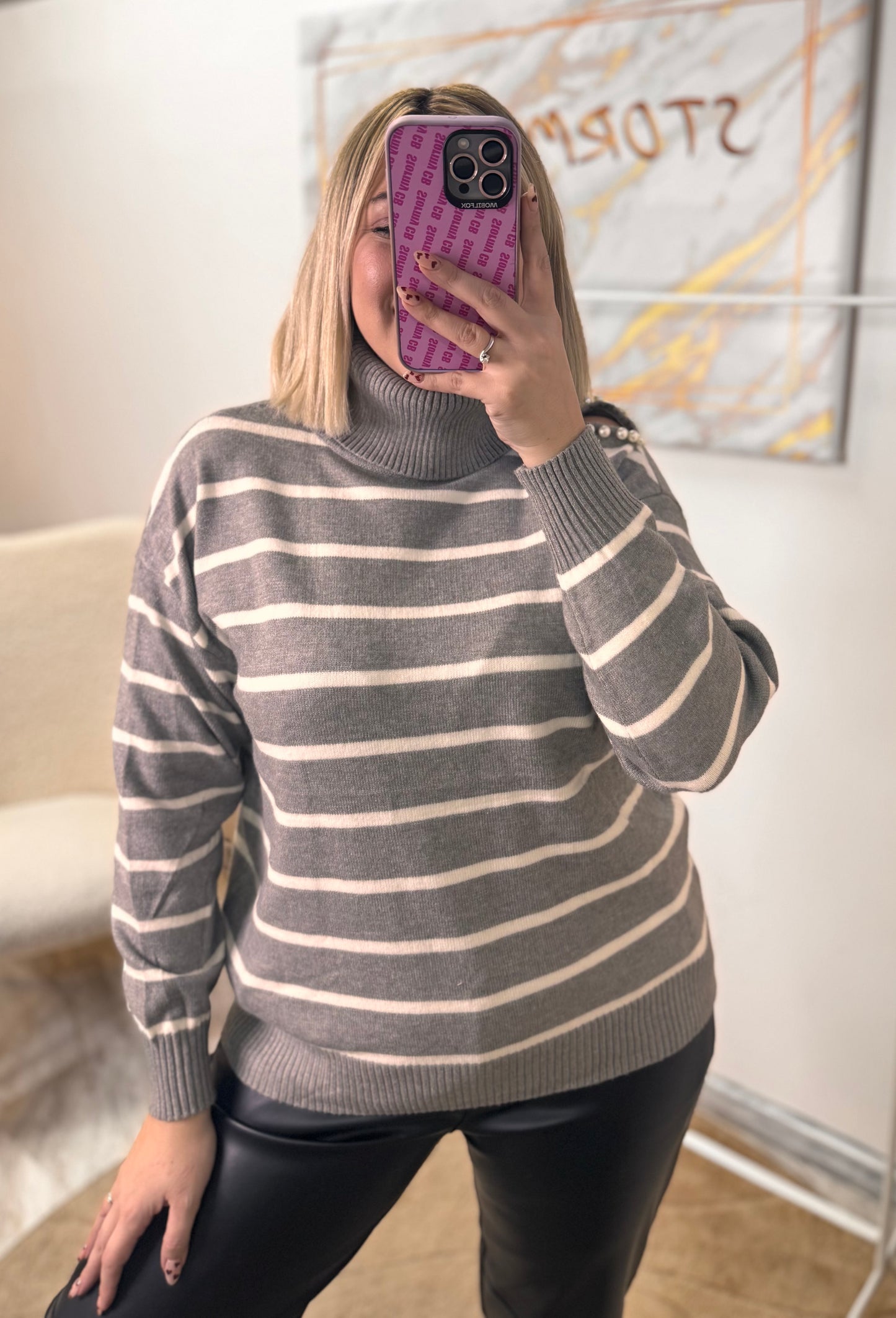 Striped Pearl Knit
