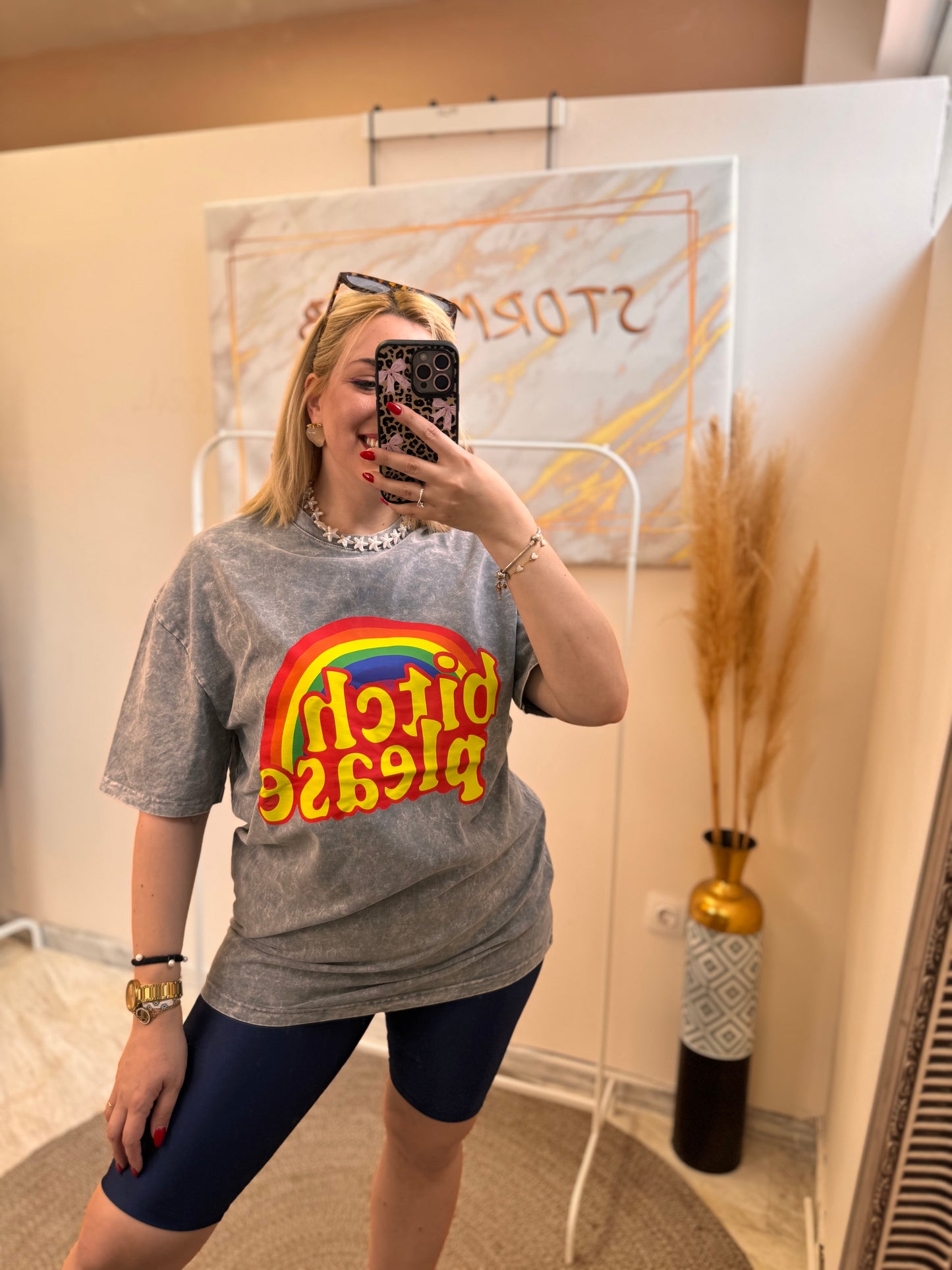 Bitch Please Grey Oversized T-shirt