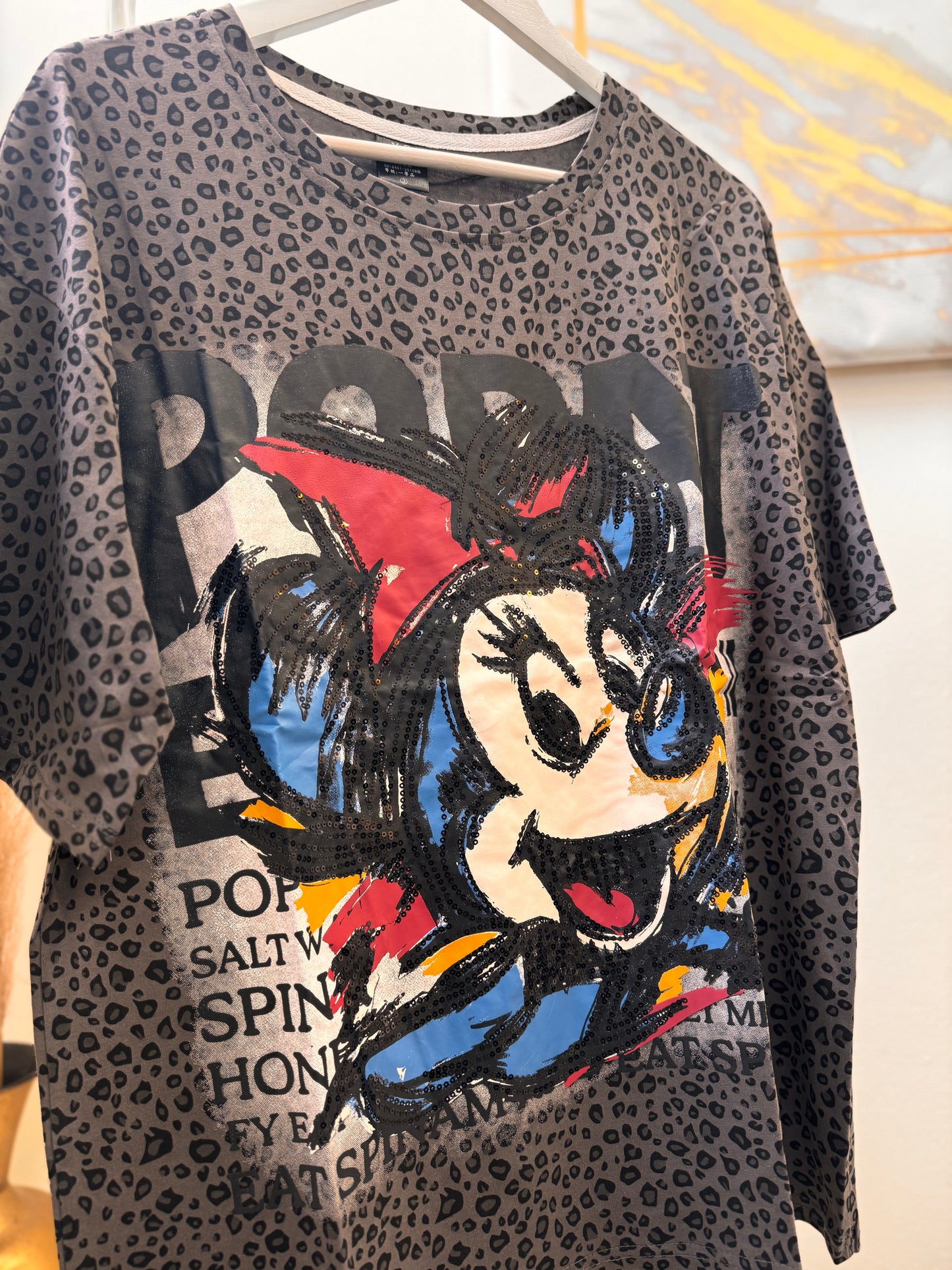 Minnie Leopard Black Oversized