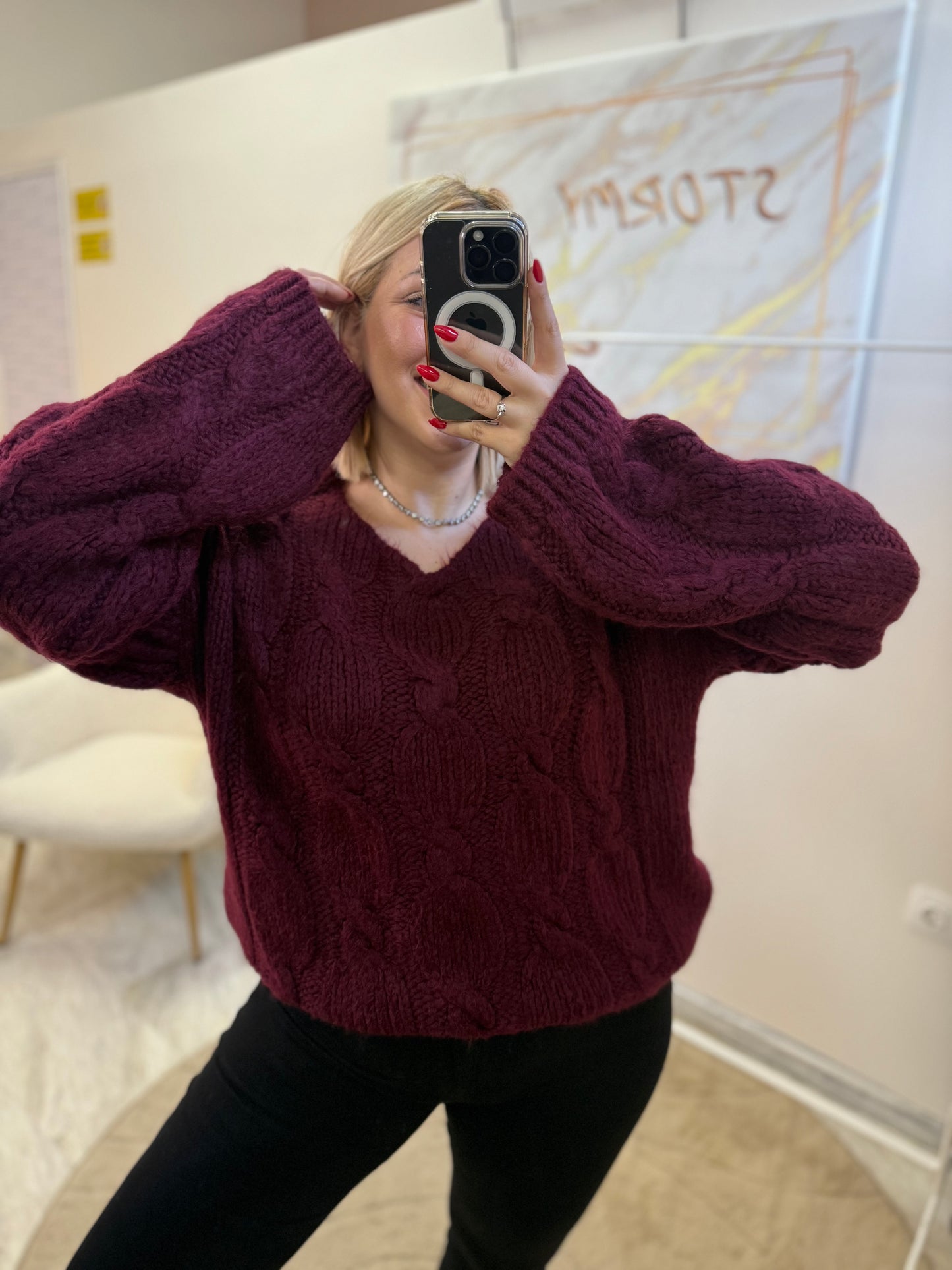 Jenny Oversized Knit Bordaux