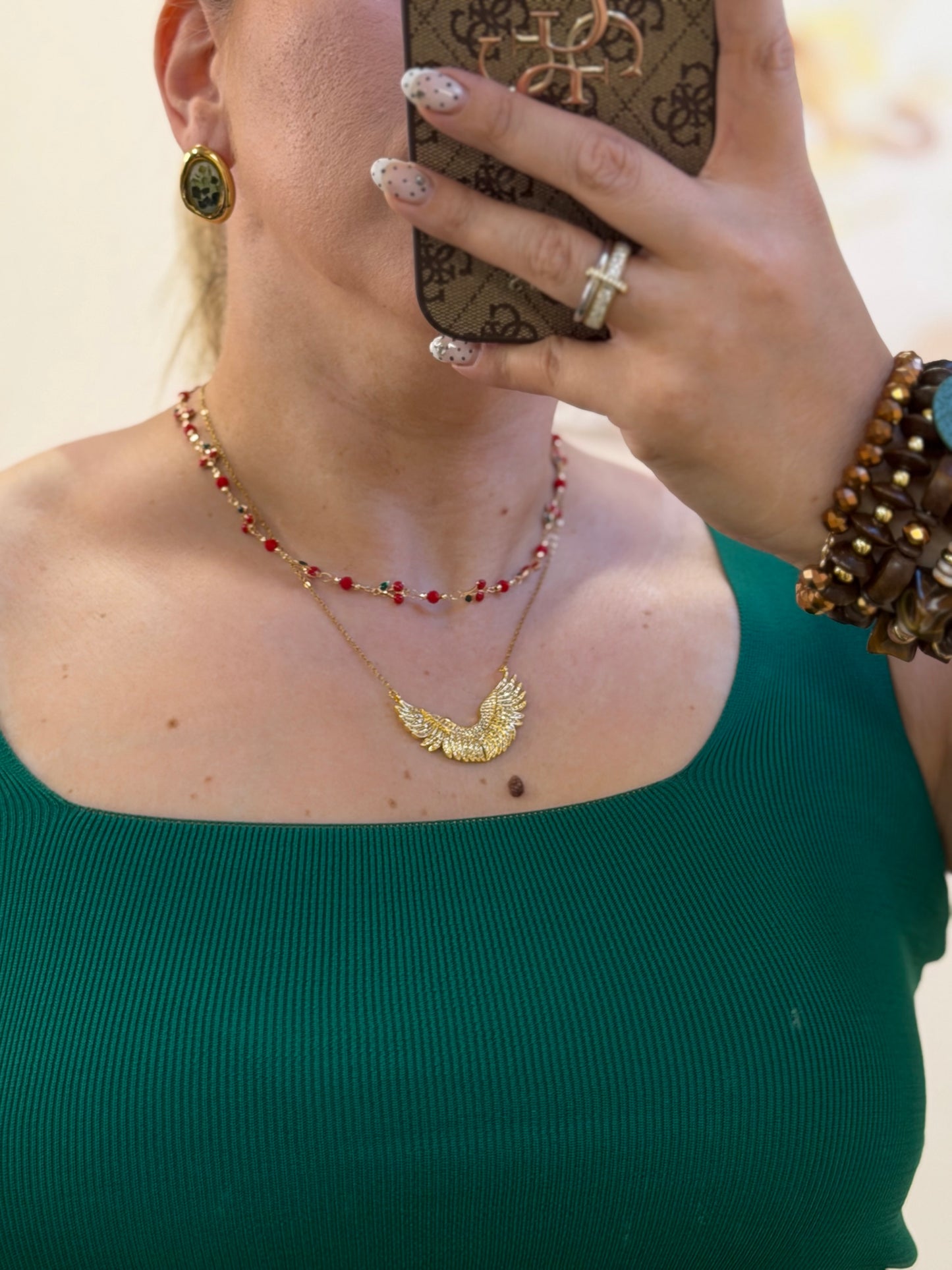 Cherry metal necklace
