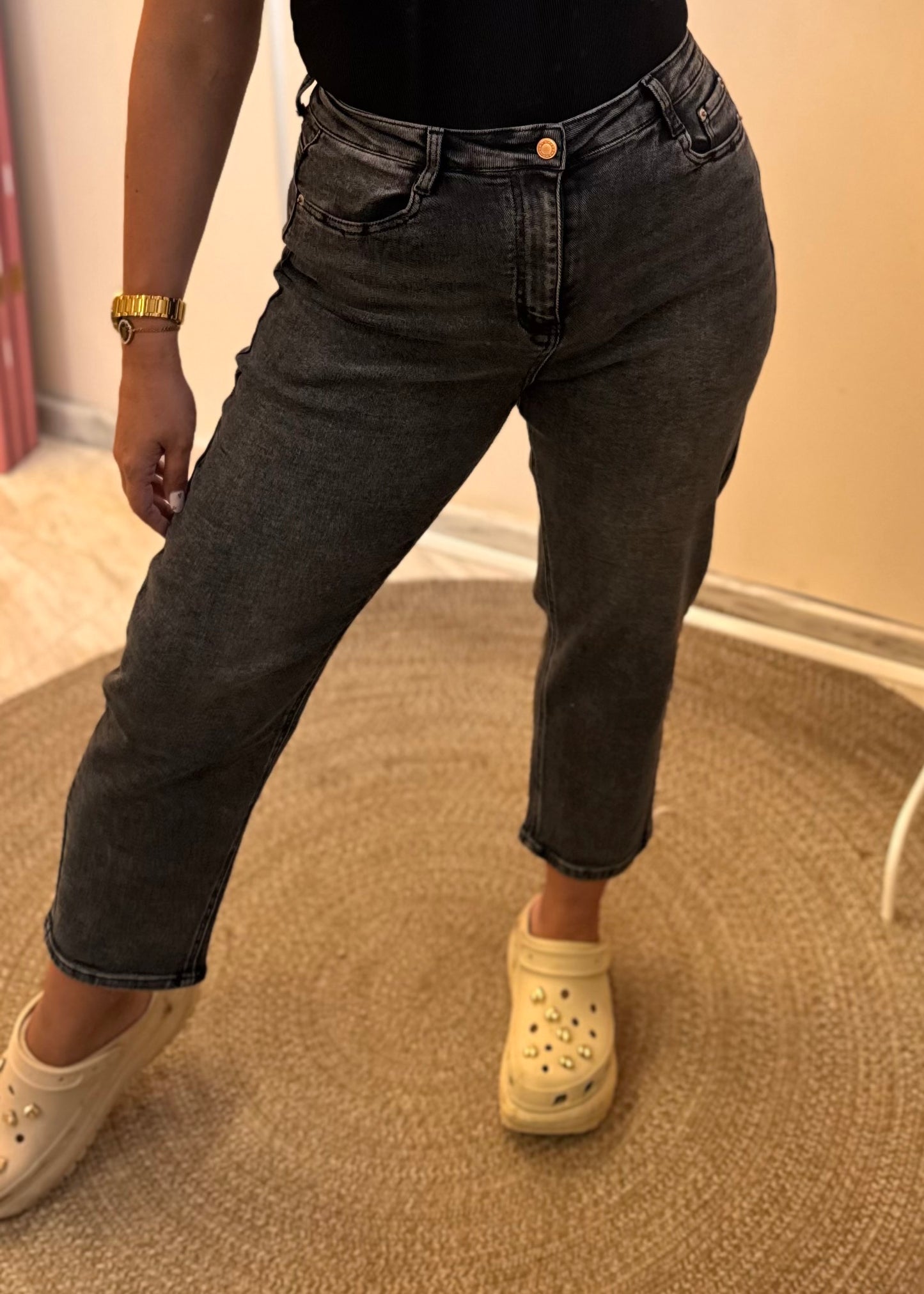 Katie Grey Mom Fit Jean