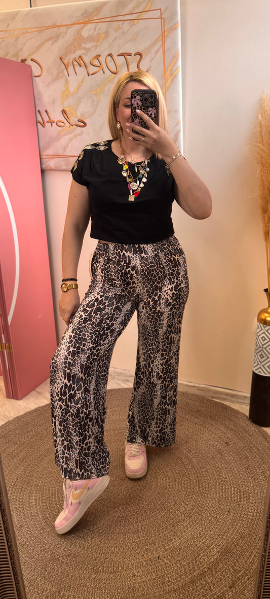 Leopard 🐆 brown elastic pant