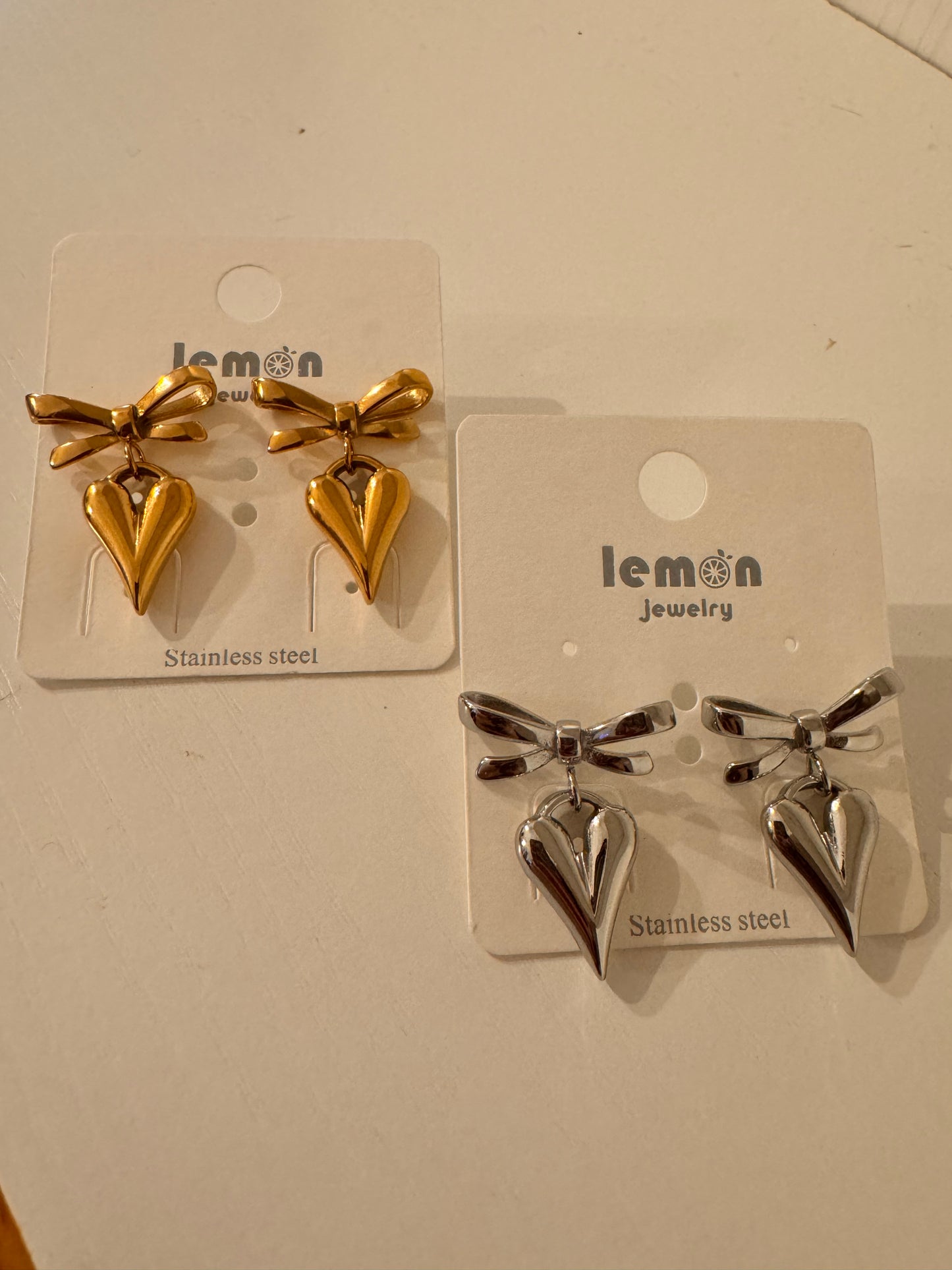 Bow & Heart Earrings