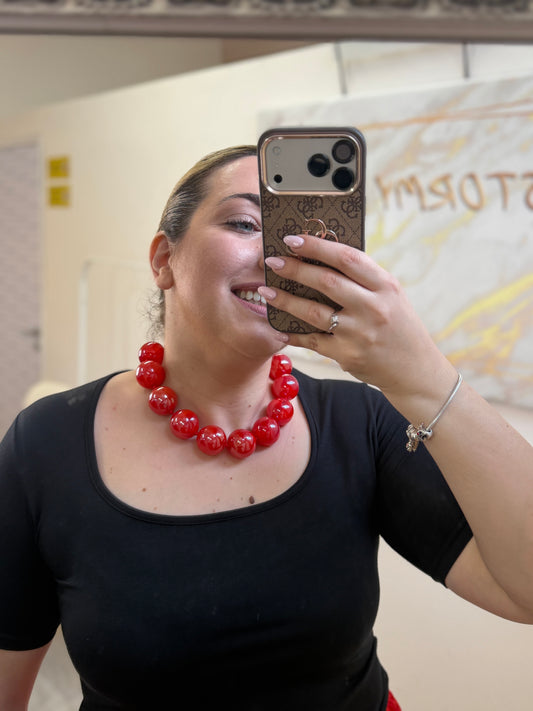 Κολιέ Μπίλια Κόκκινο