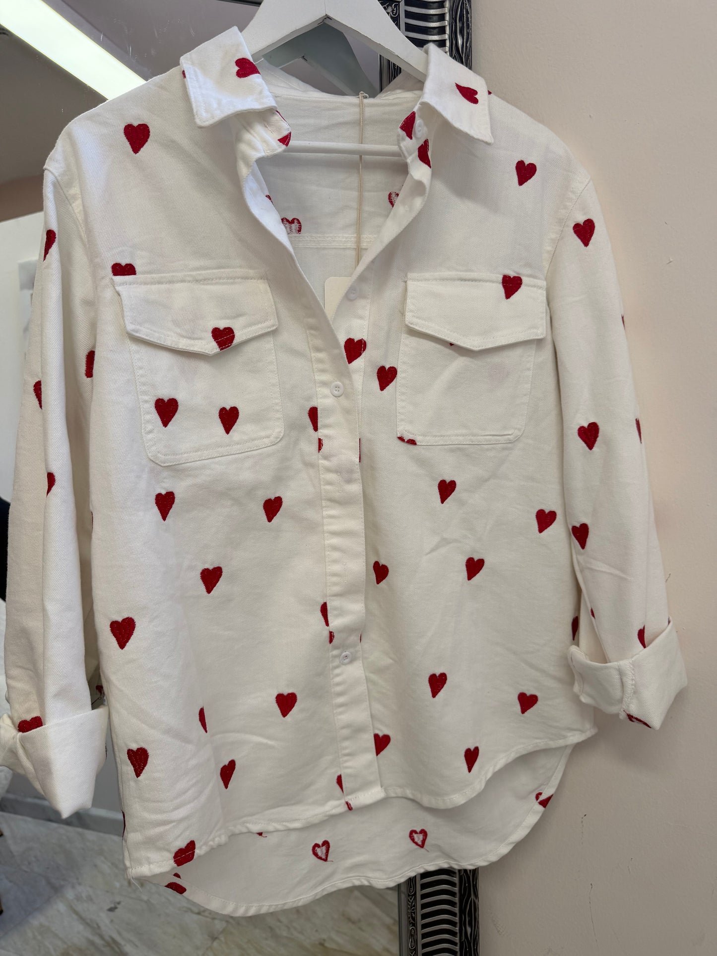 Jean Jacket Heart White