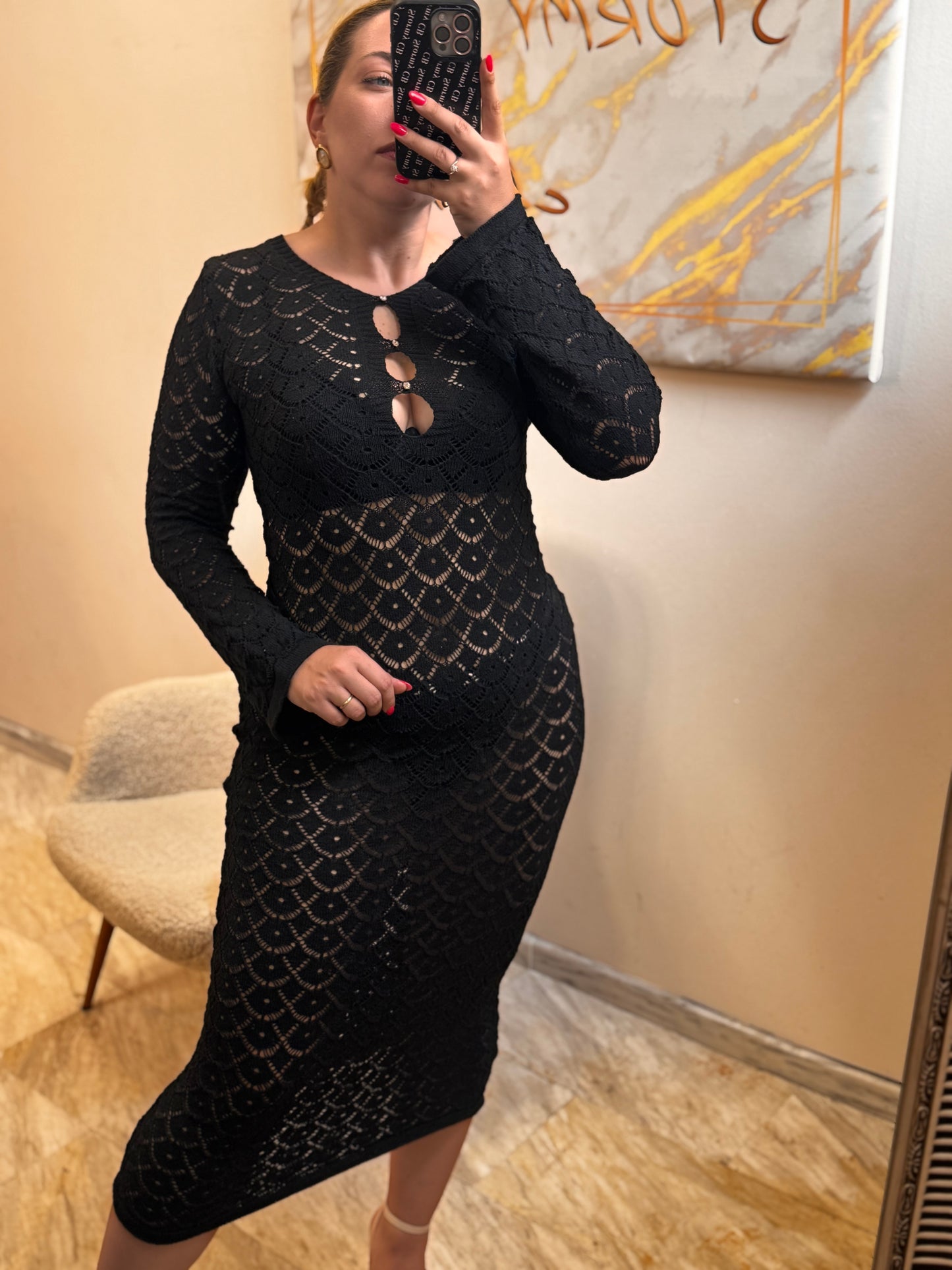 Beach Dress Knit Strass