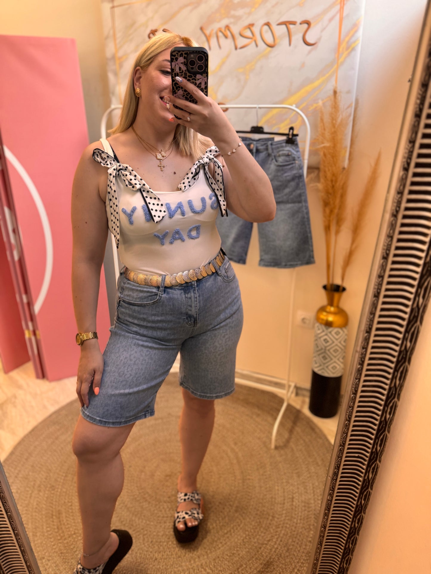 Leopard Blue Jean Vermouda