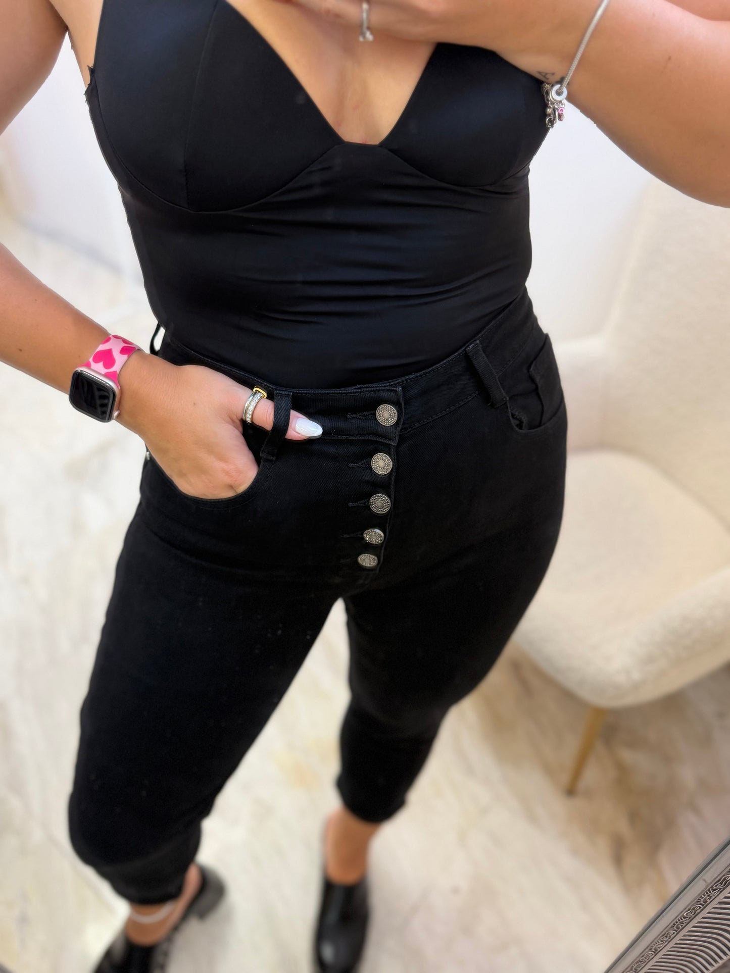 Helen Elastic Jean Black
