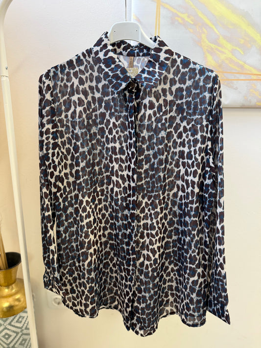 Leopard Πουκάμισο White