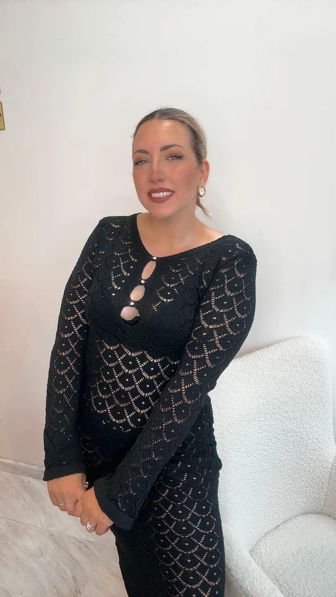 Beach Dress Knit Strass