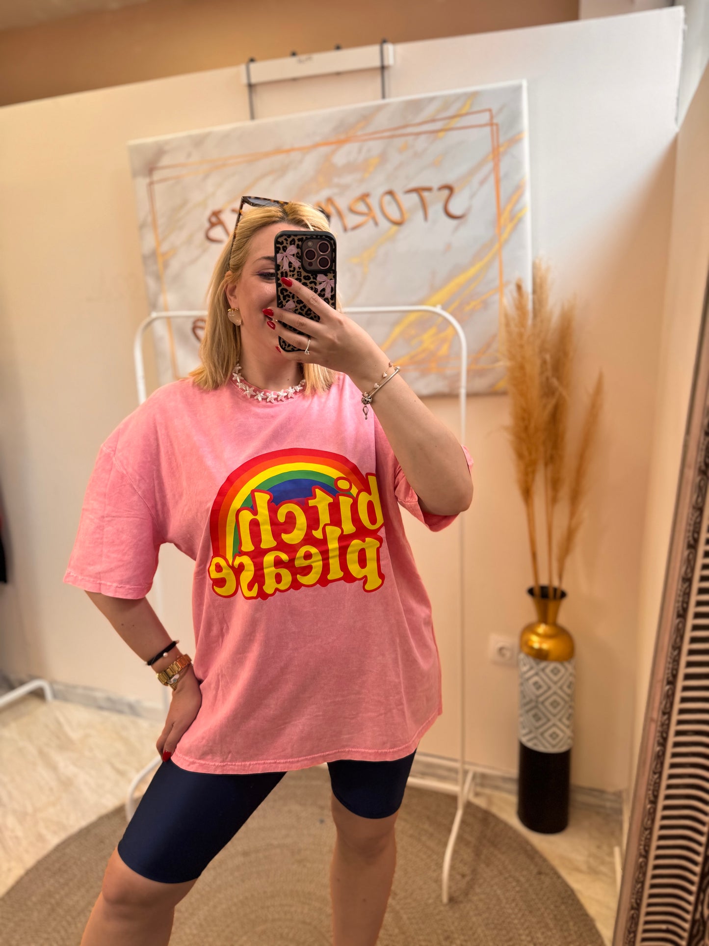 Bitch Please Pink Oversized T-shirt