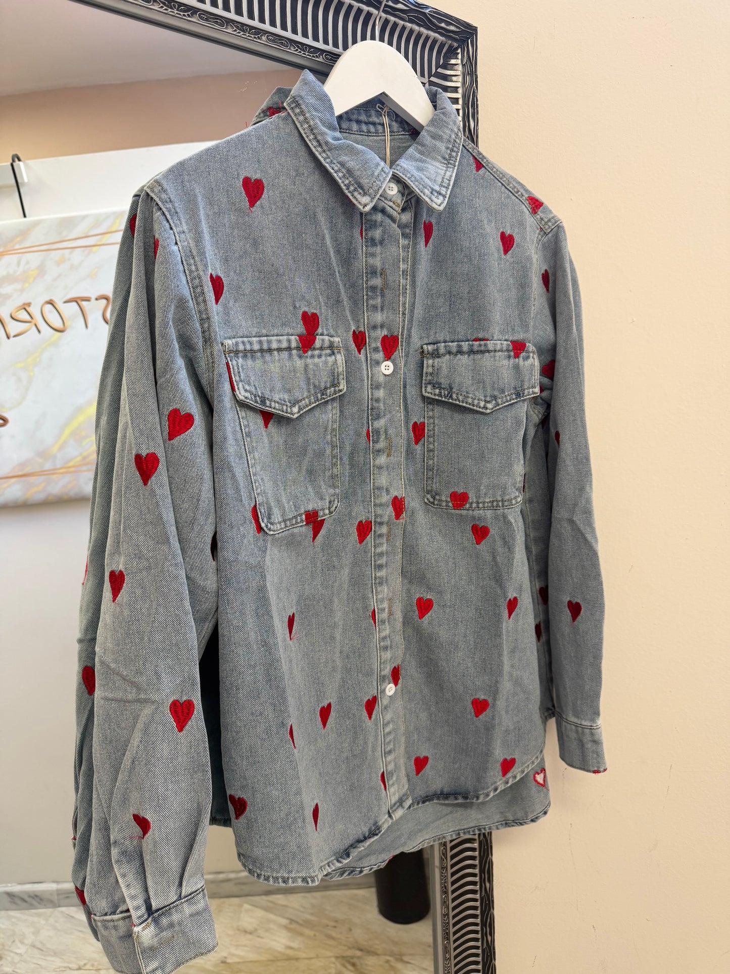 Jean Jacket Heart Blue