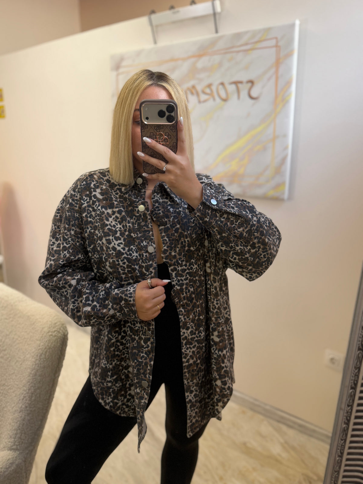 Jacket Oversized Light Leopard