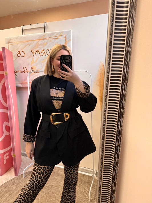 Plus Size Σακάκι Leopard