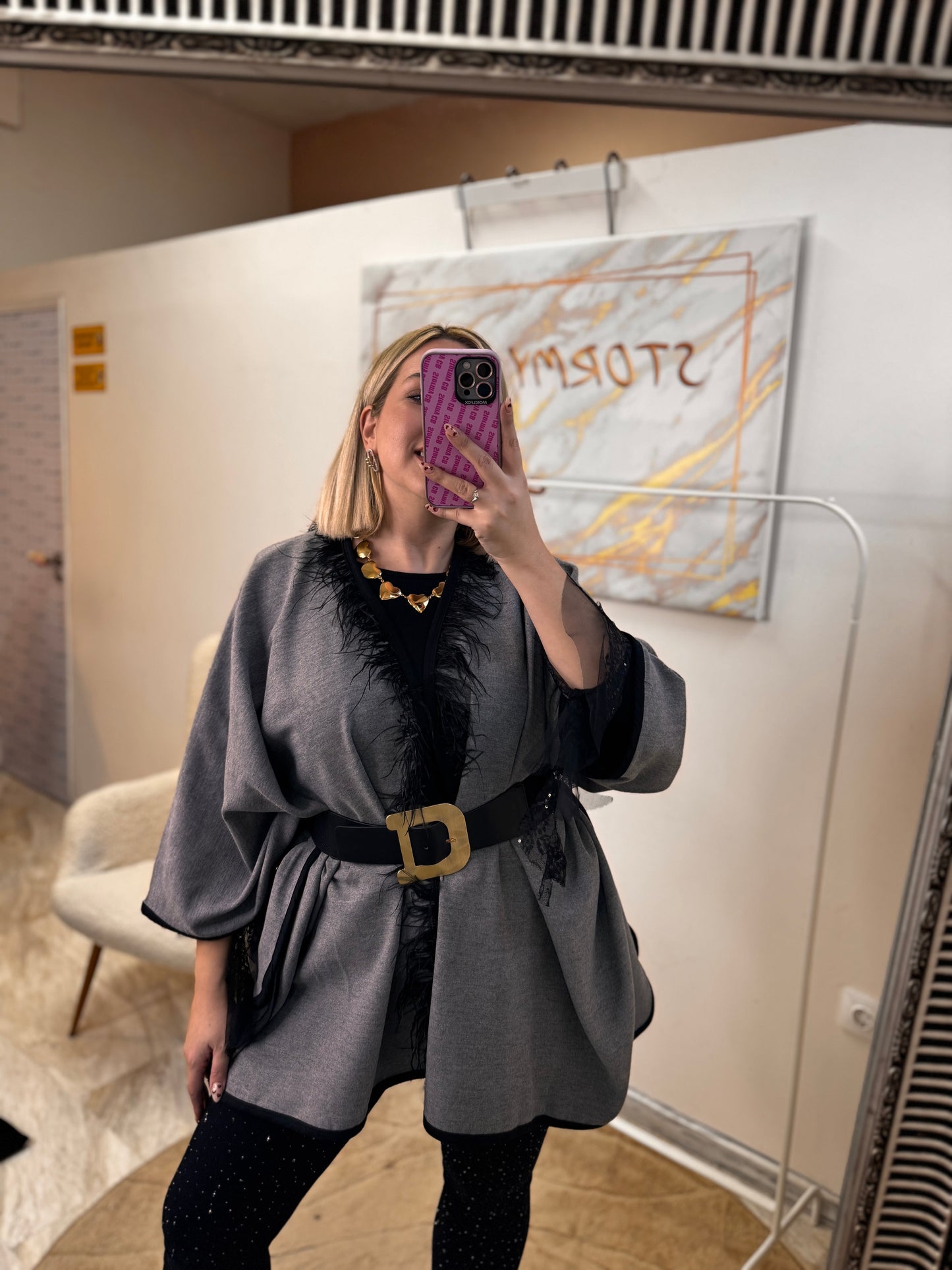 Ζώνη λάστιχο με χρυσή αγκράφα