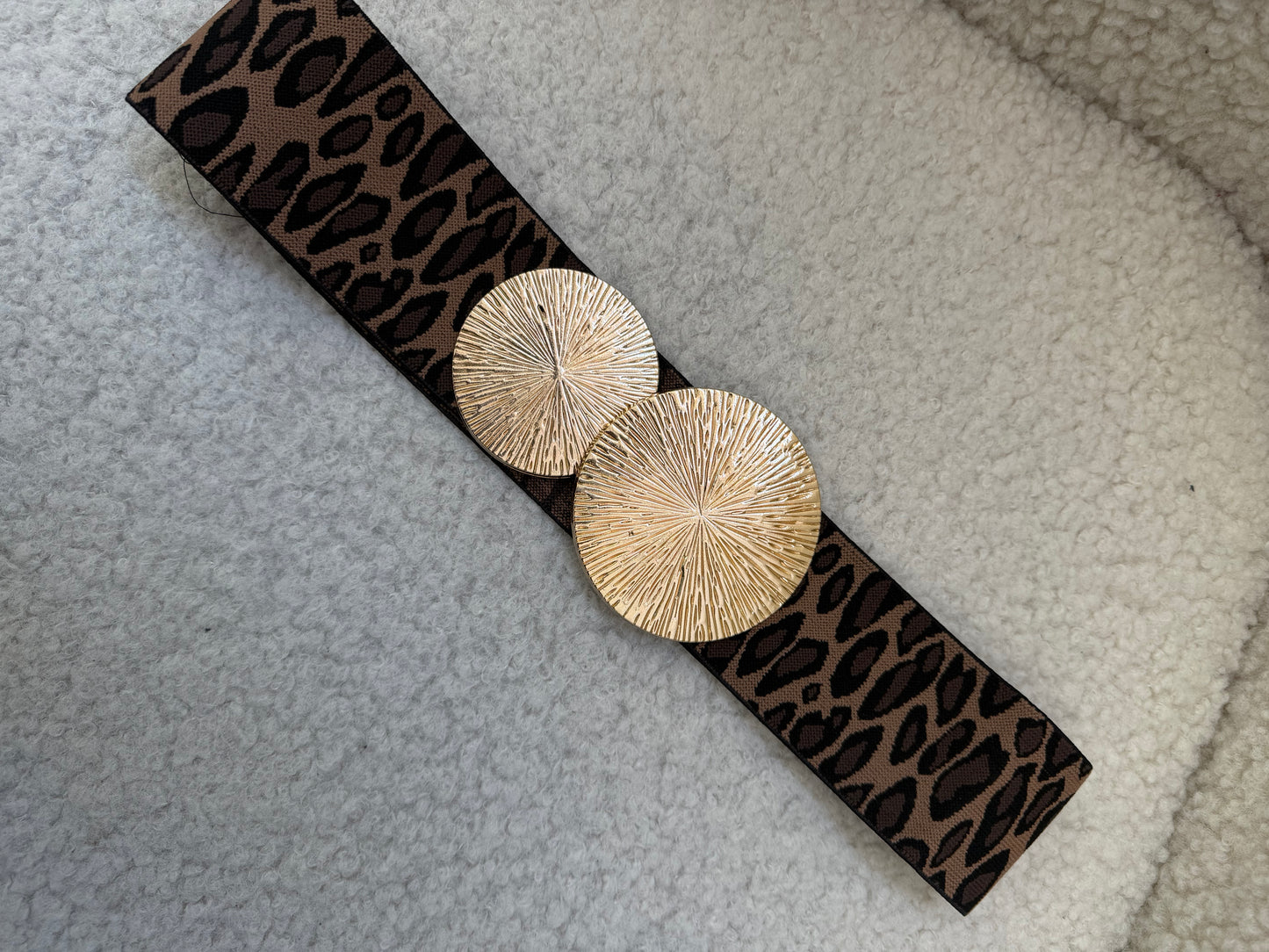 Ζώνη Λάστιχο Λεοπάρ Καφέ