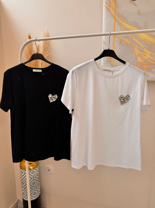 Strass Heart T-shirt