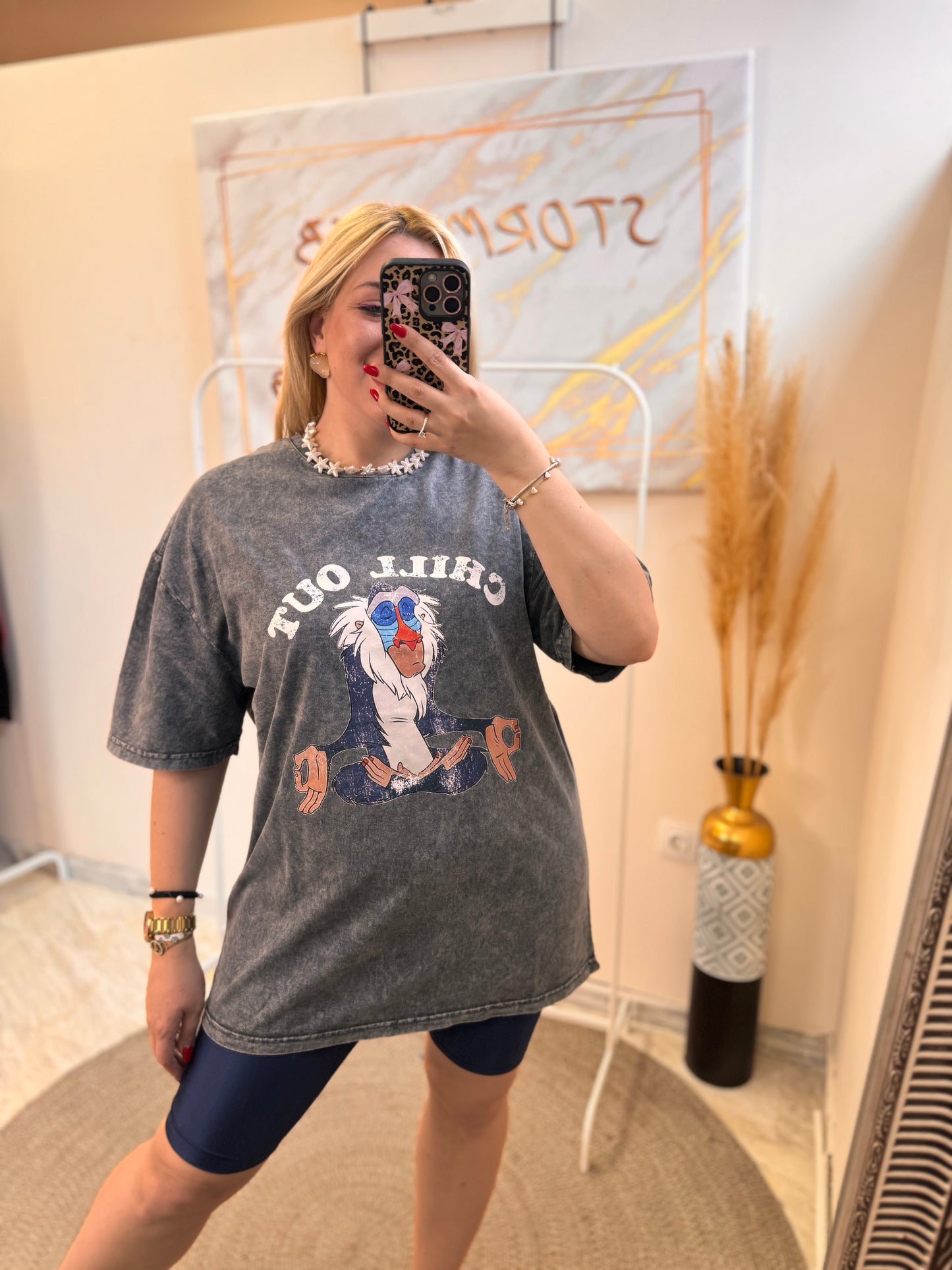 Chill Out Dark Grey Oversized T-shirt