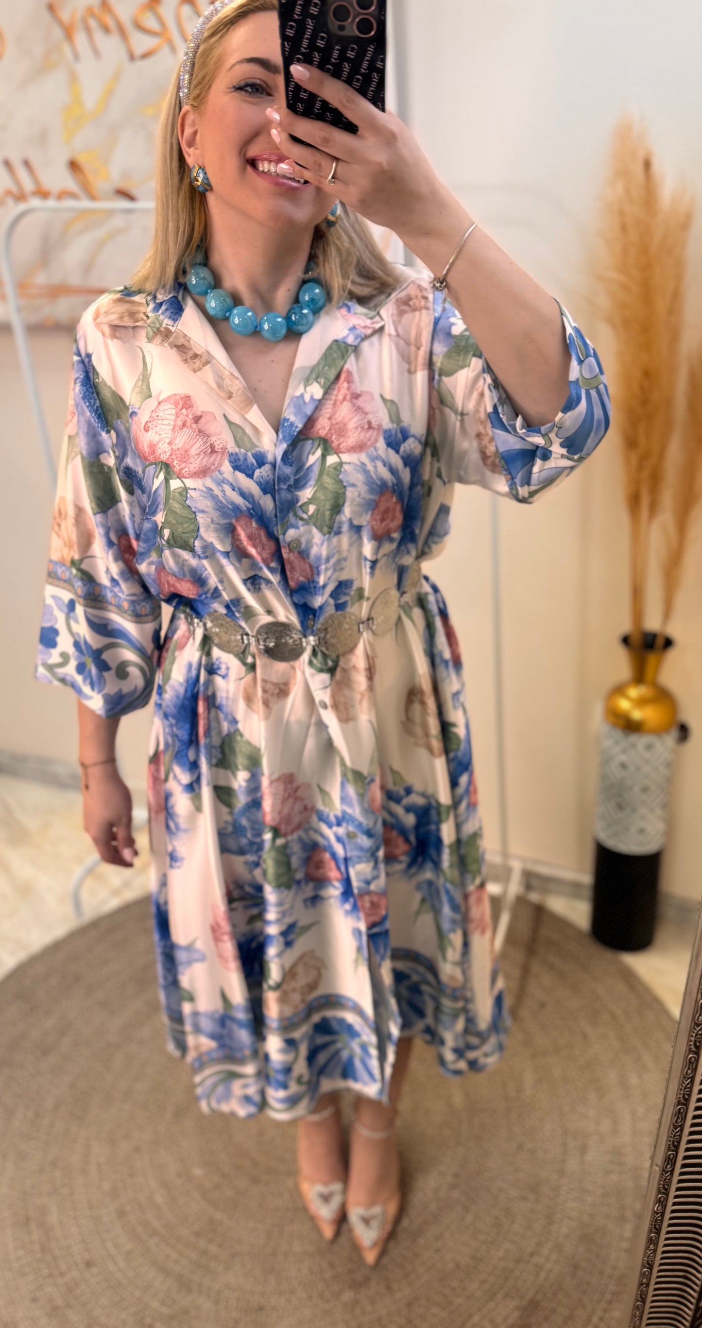 Olivia Semizie Dress Blue