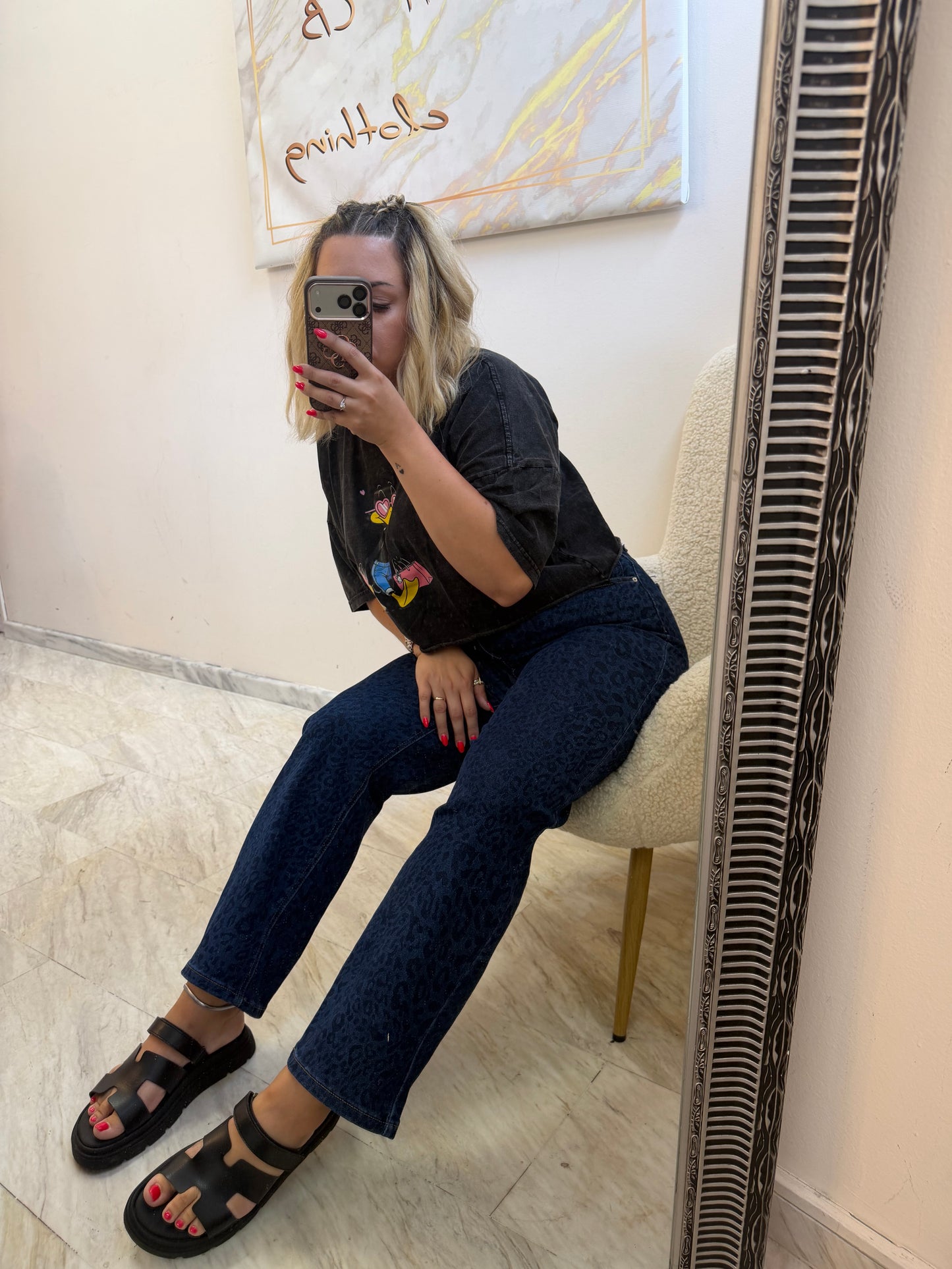 Leopard dark Jean