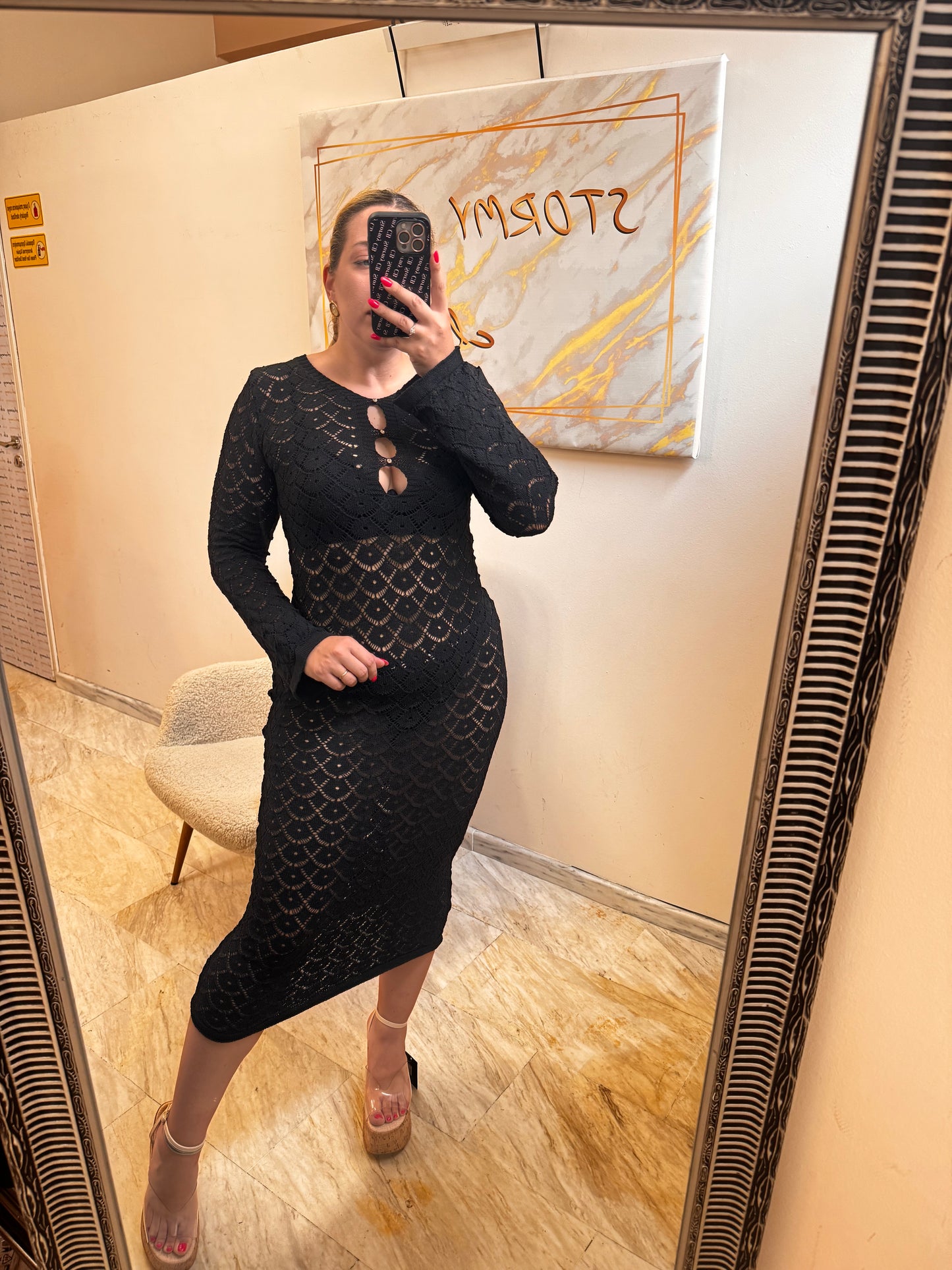 Beach Dress Knit Strass