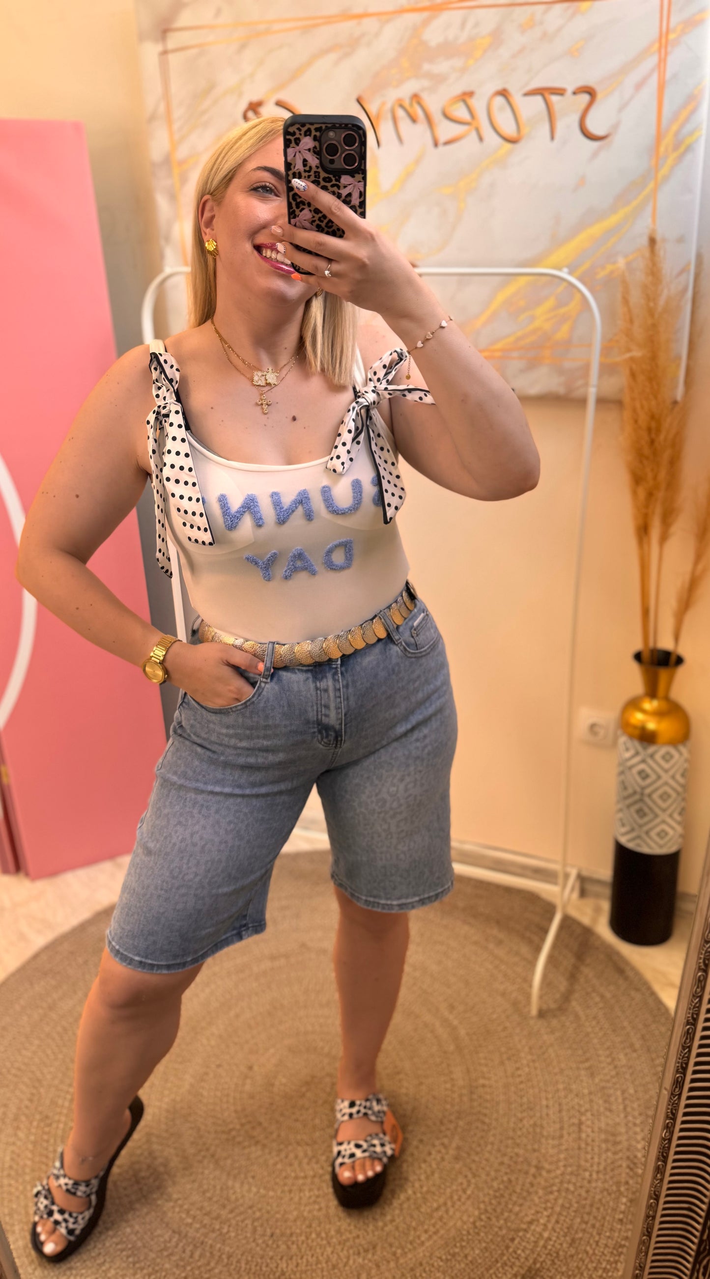 Leopard Blue Jean Vermouda