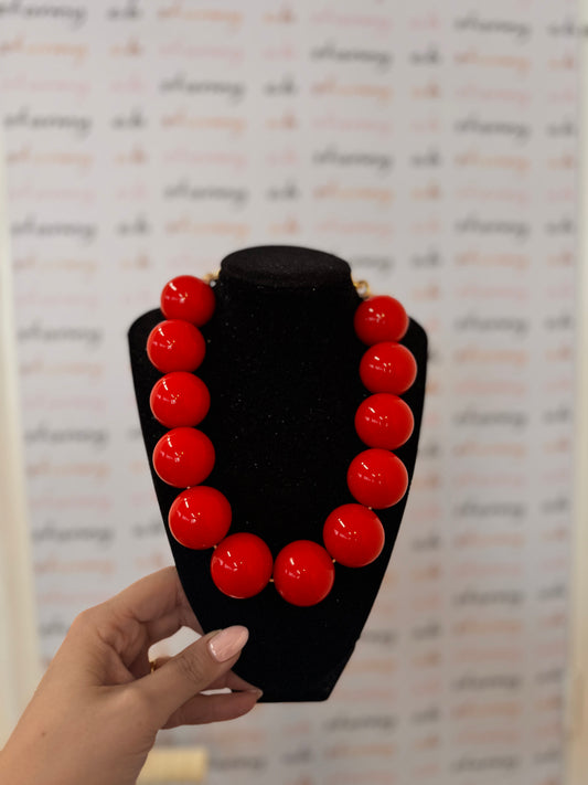 Balls Necklace Red