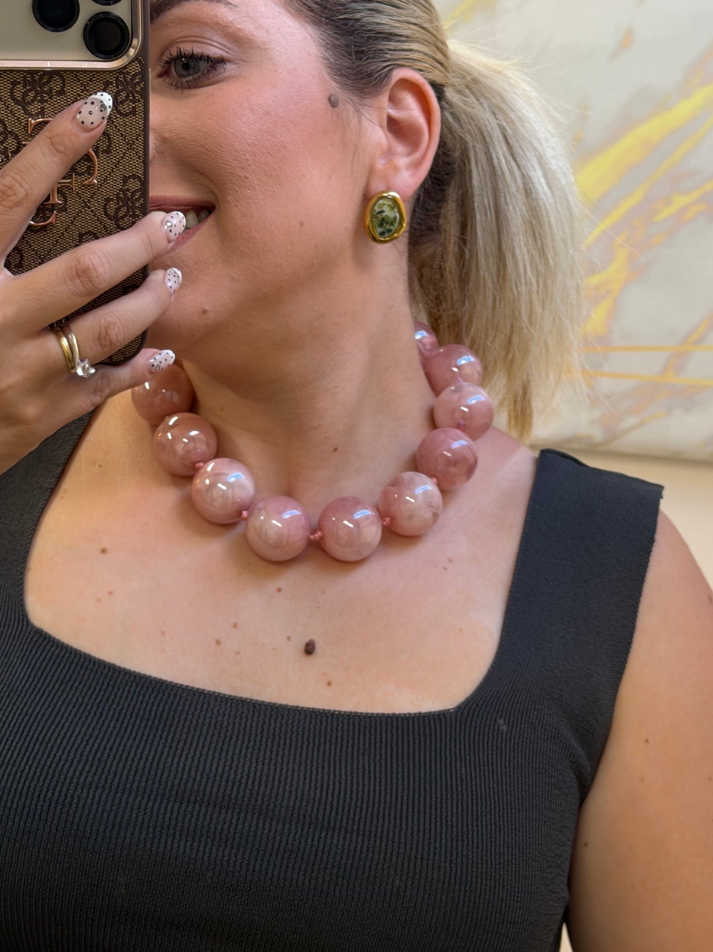 Balls Necklace Dusty Pink