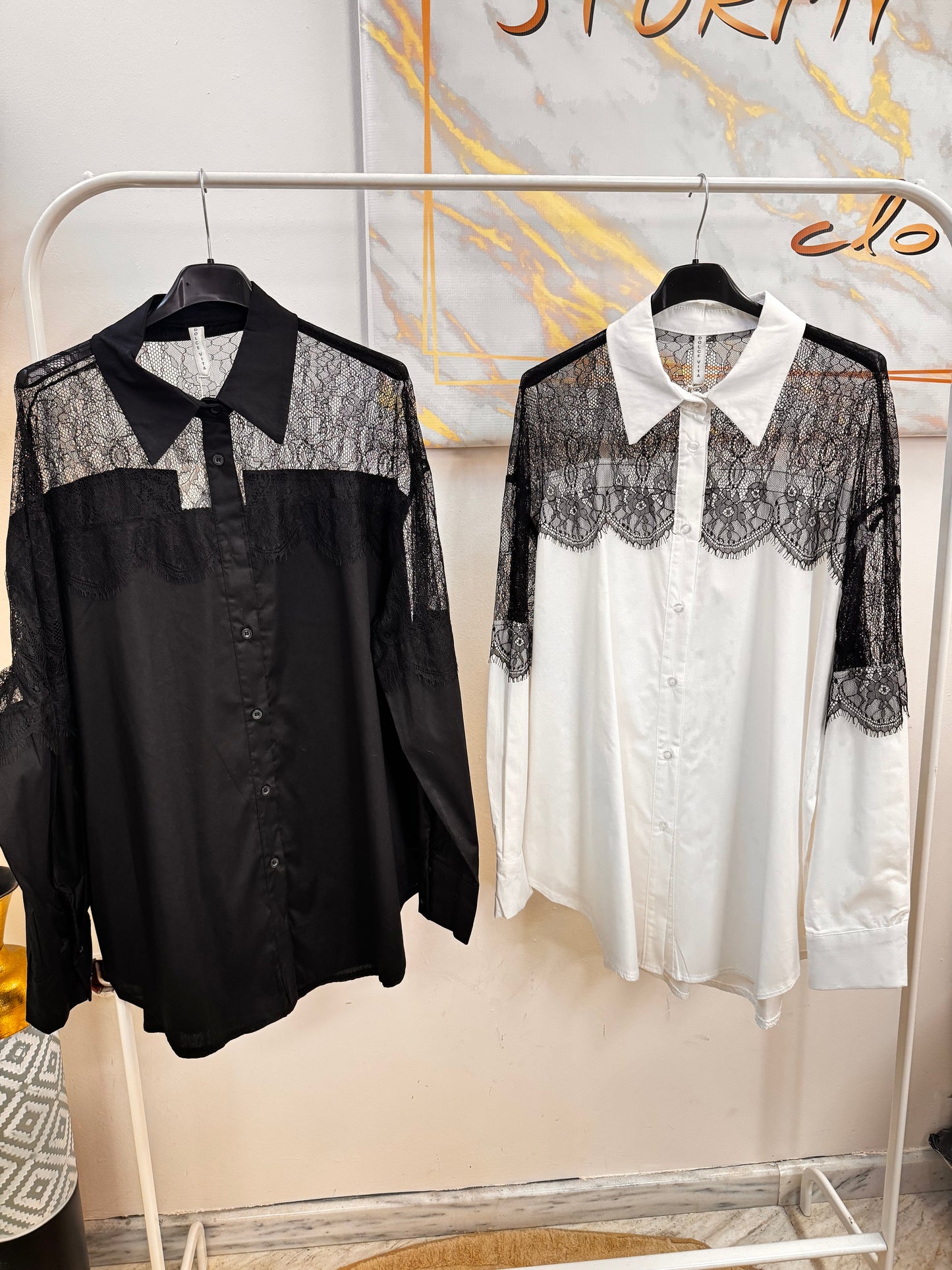 Πουκαμίσα Δαντέλα Μαύρο