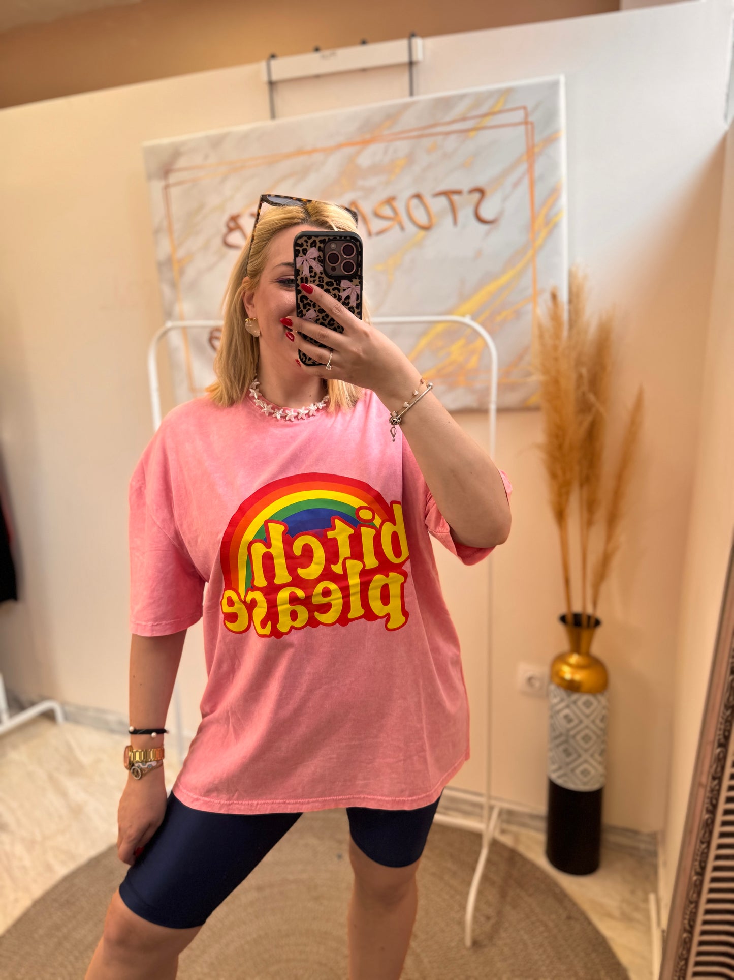 Bitch Please Pink Oversized T-shirt