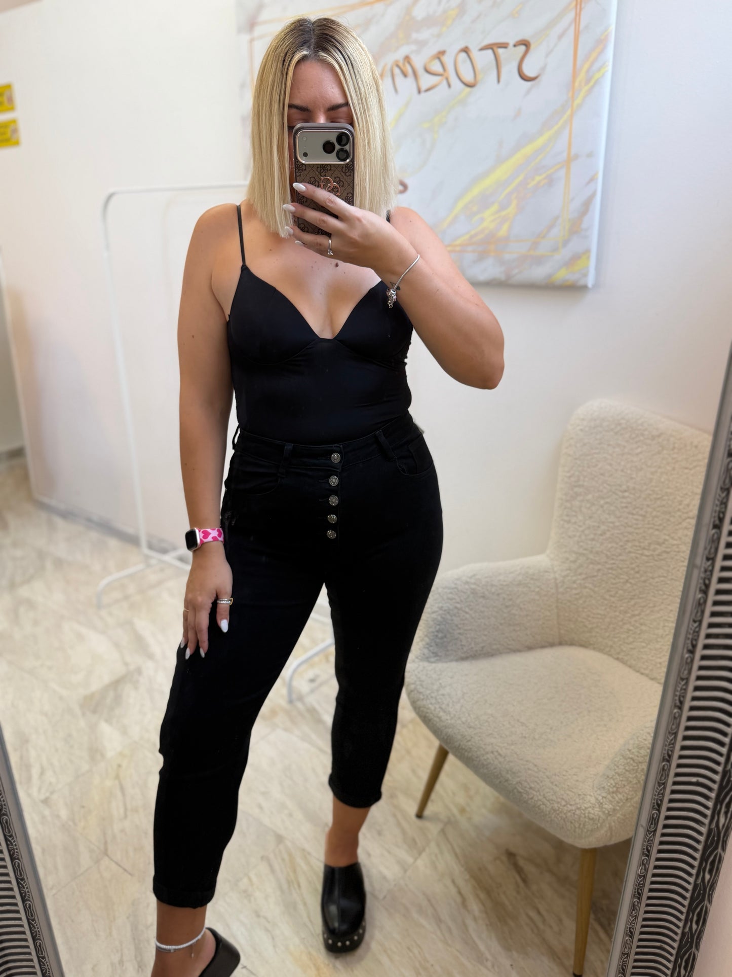Helen Elastic Jean Black