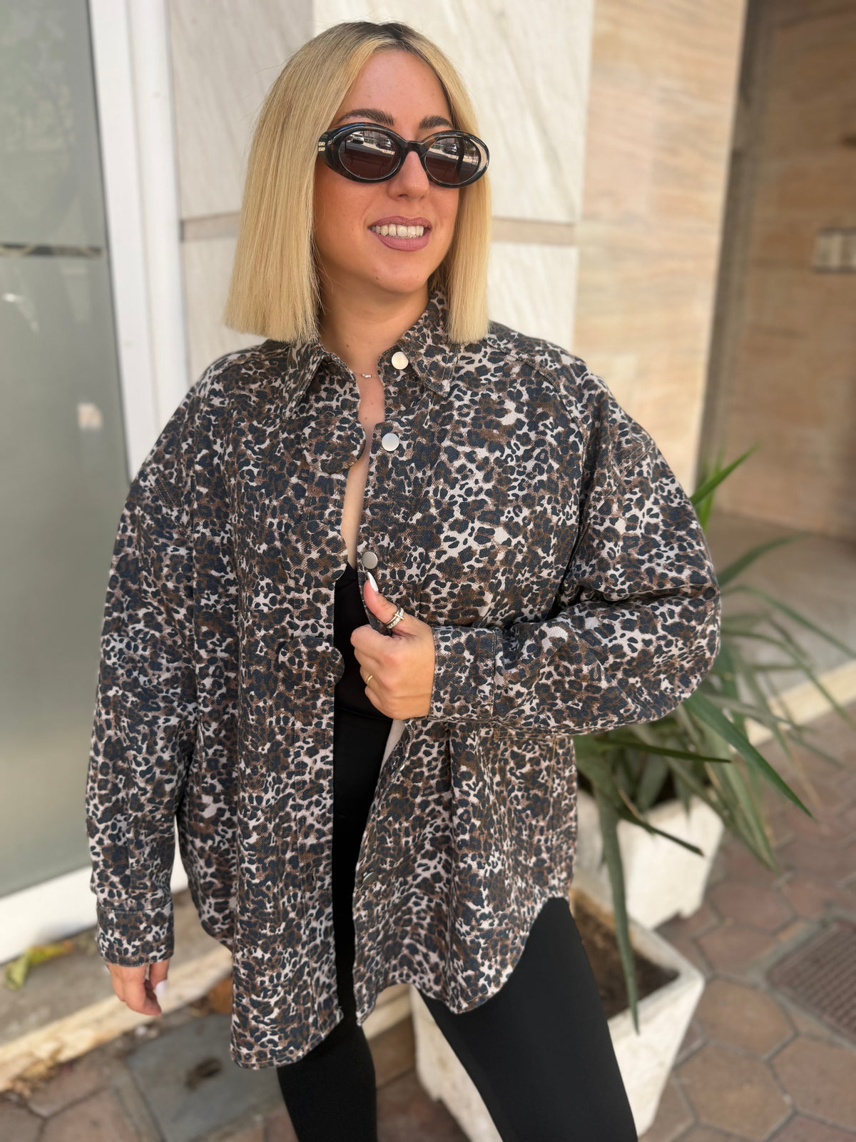 Jacket Oversized Light Leopard
