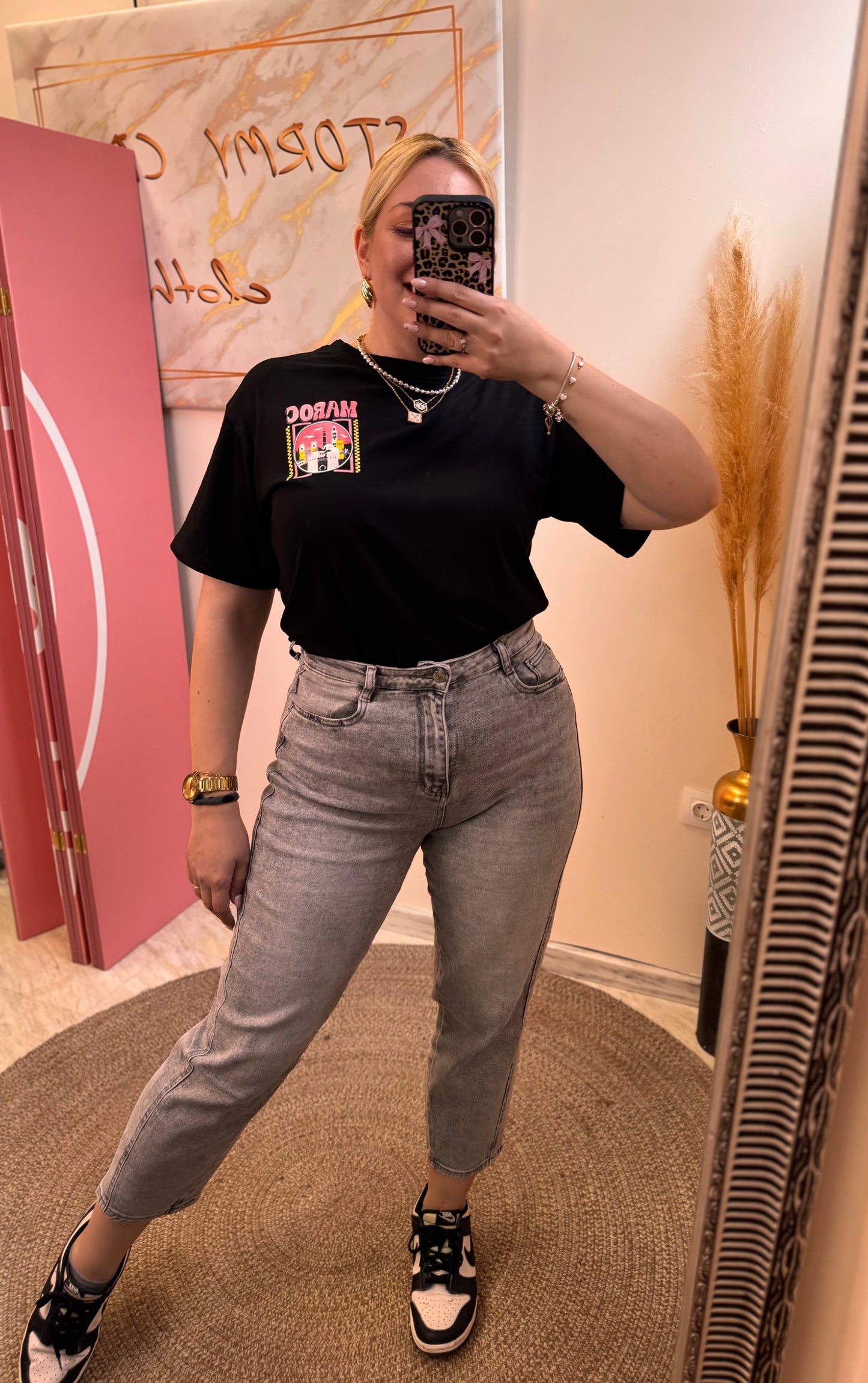 Adelina Mom Fit Light Grey Jean