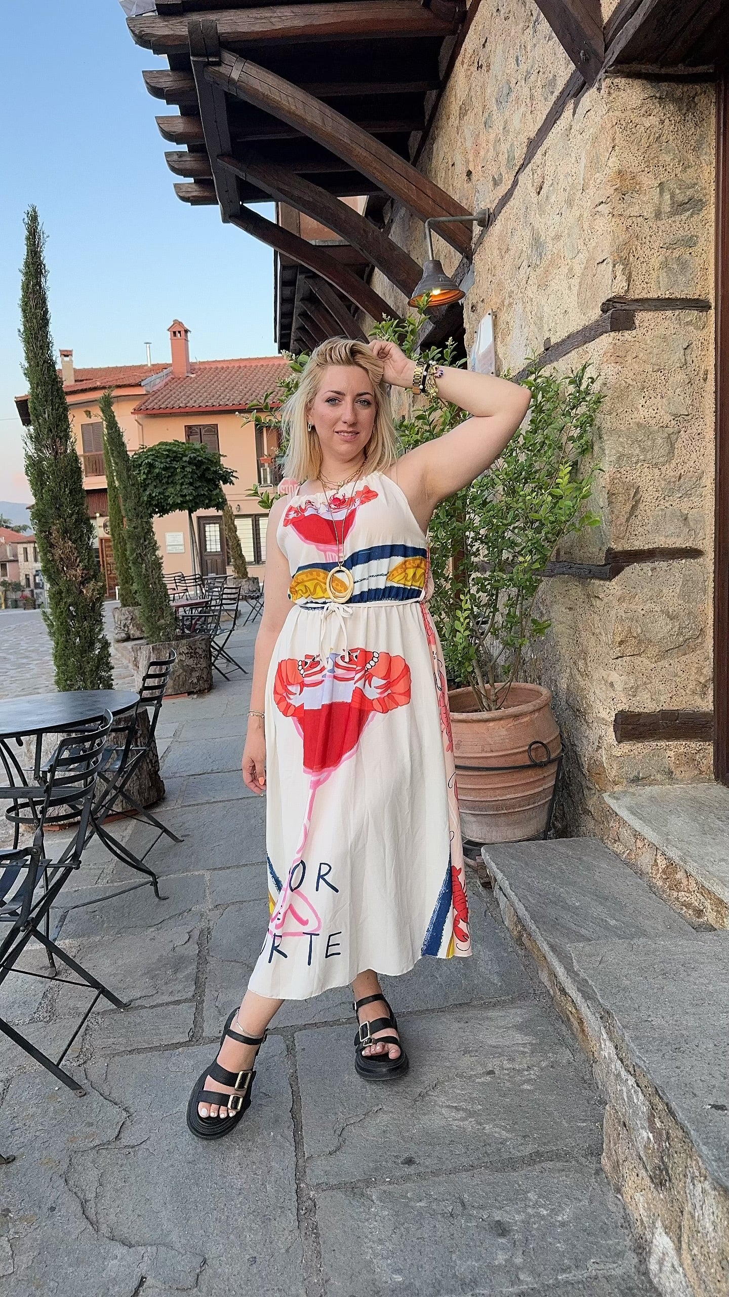 Shrimp Μidi Dress