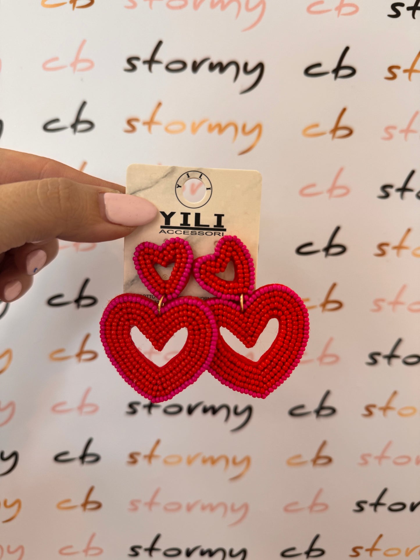 Double Earrings Hearts