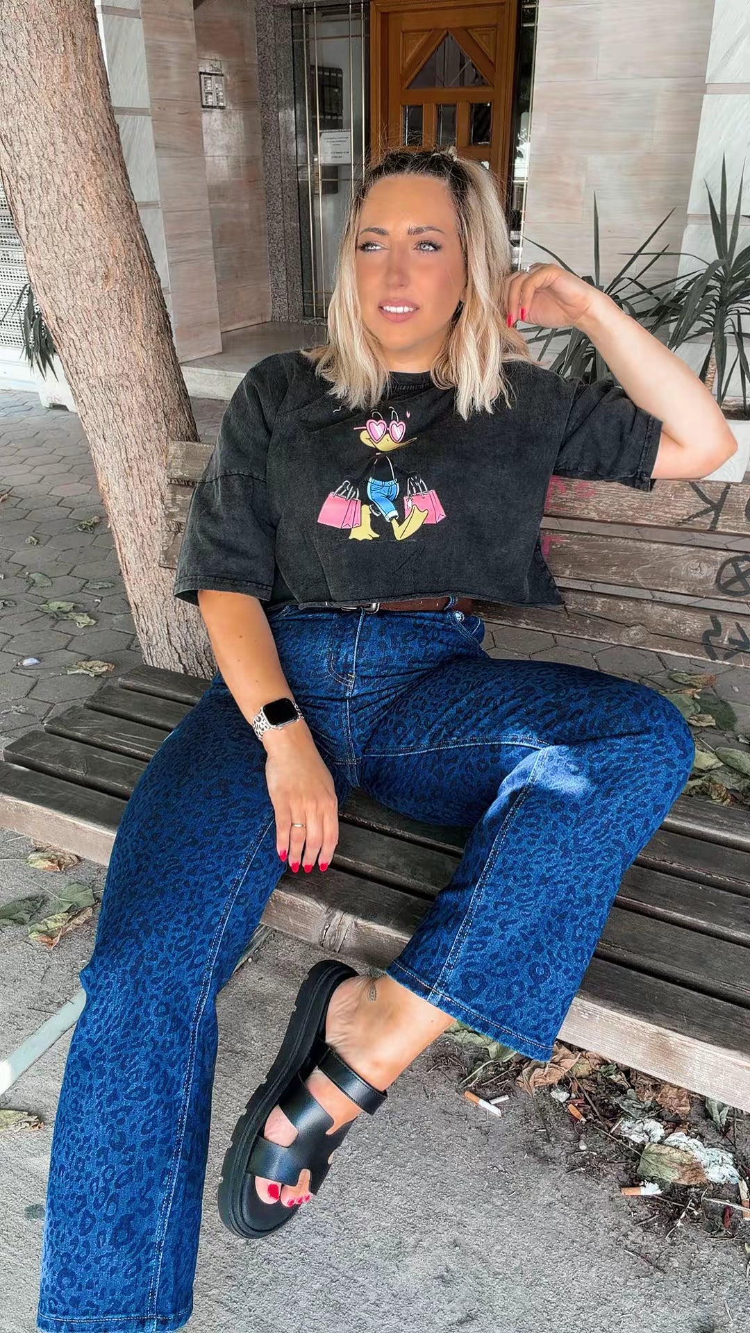 Leopard dark Jean