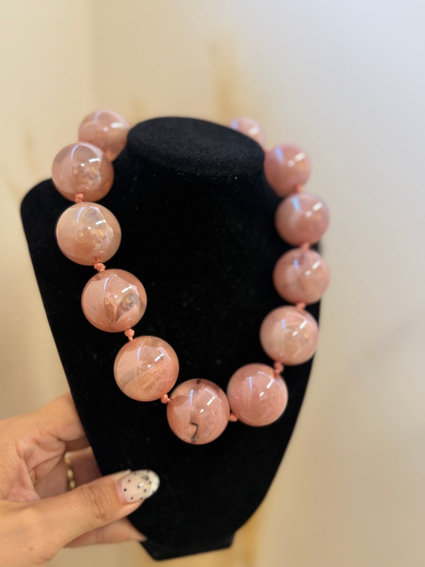 Balls Necklace Dusty Pink